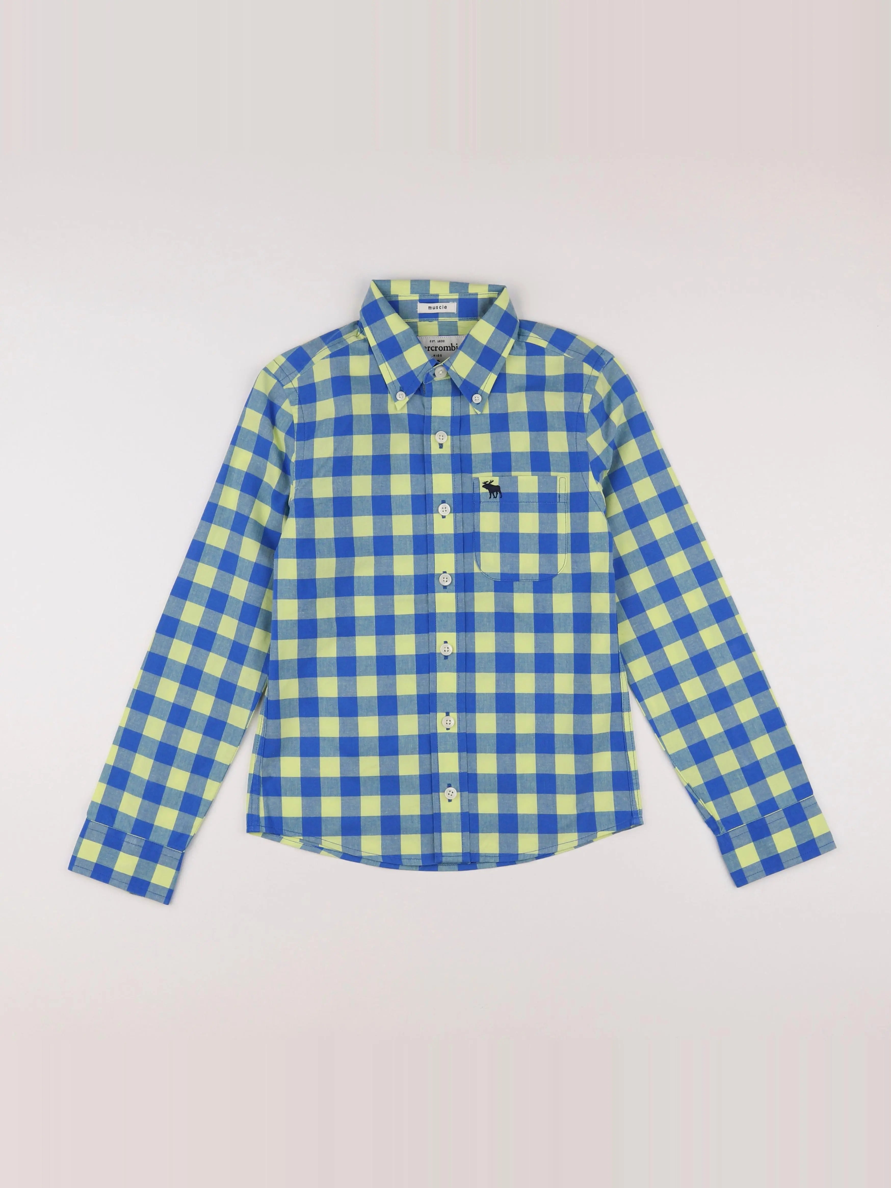 Abercrombie - chemise bleu, jaune - 12 ans