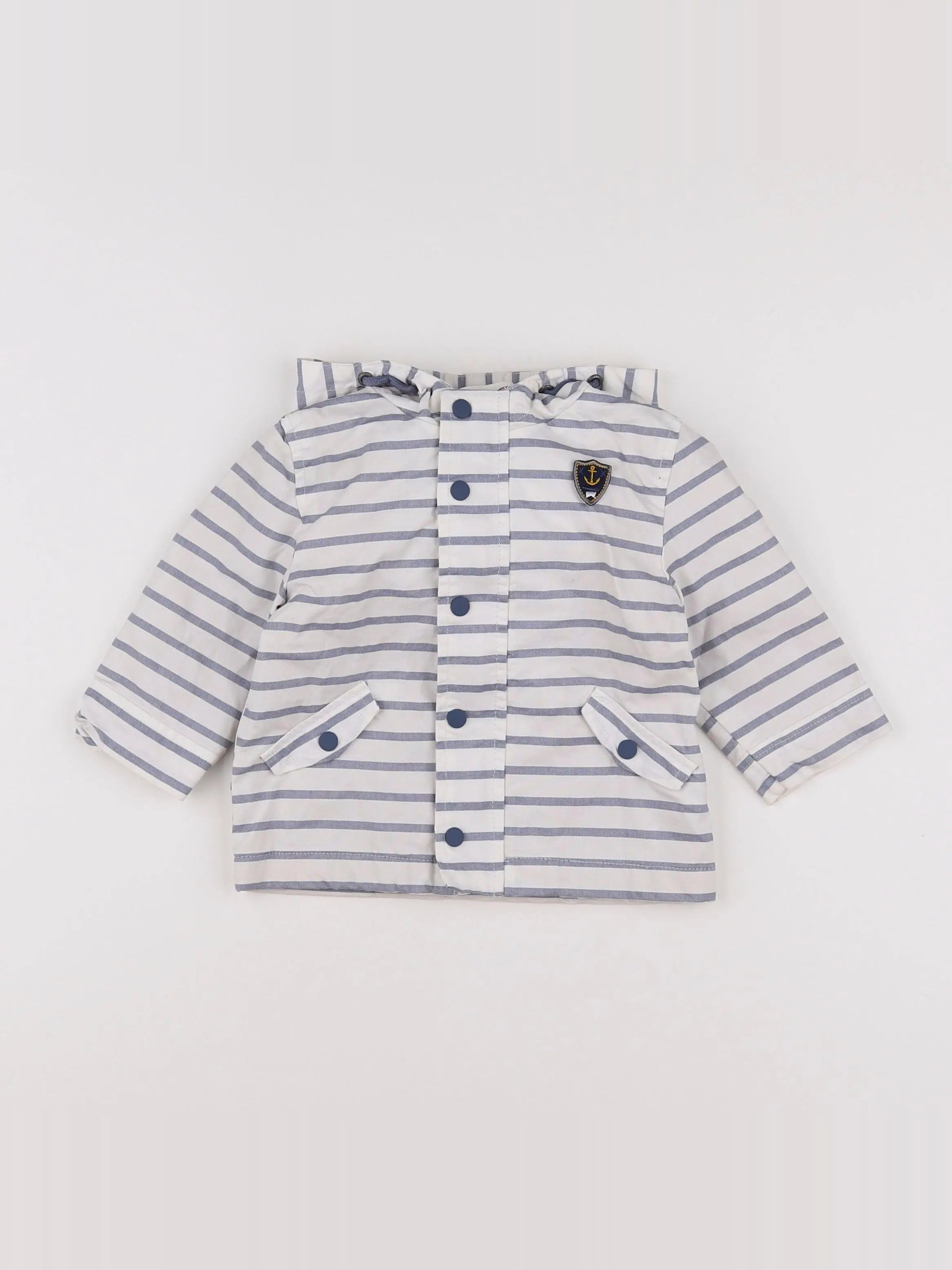 Vertbaudet - imperméable blanc, bleu - 9 mois