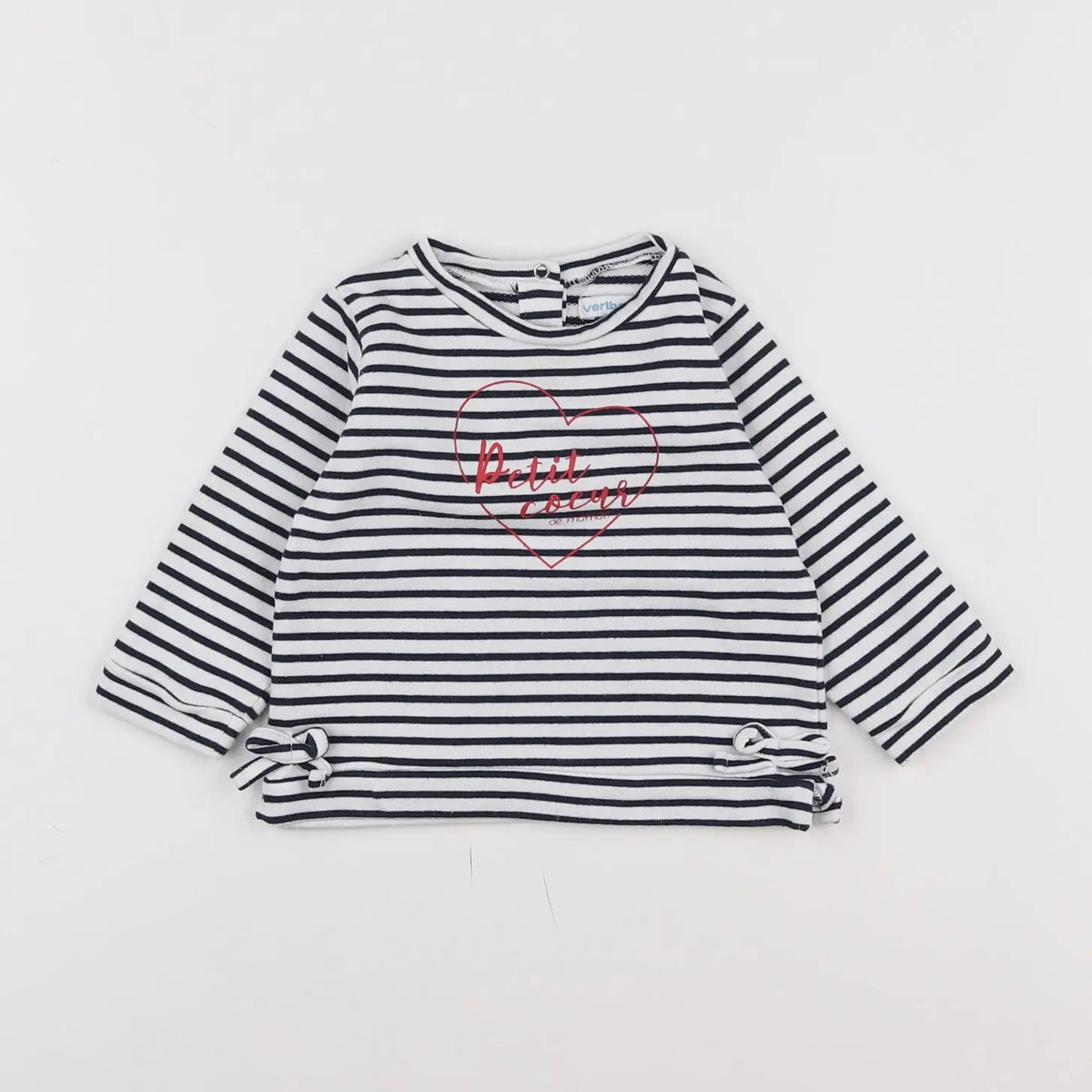 Vertbaudet - sweat blanc, bleu - 12 mois