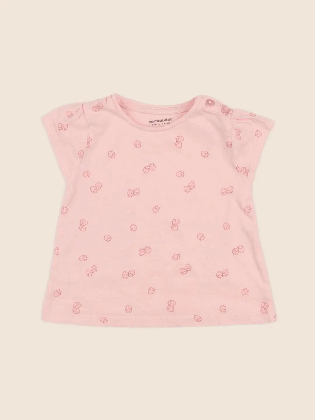 Vertbaudet - tee-shirt rose - 9 mois