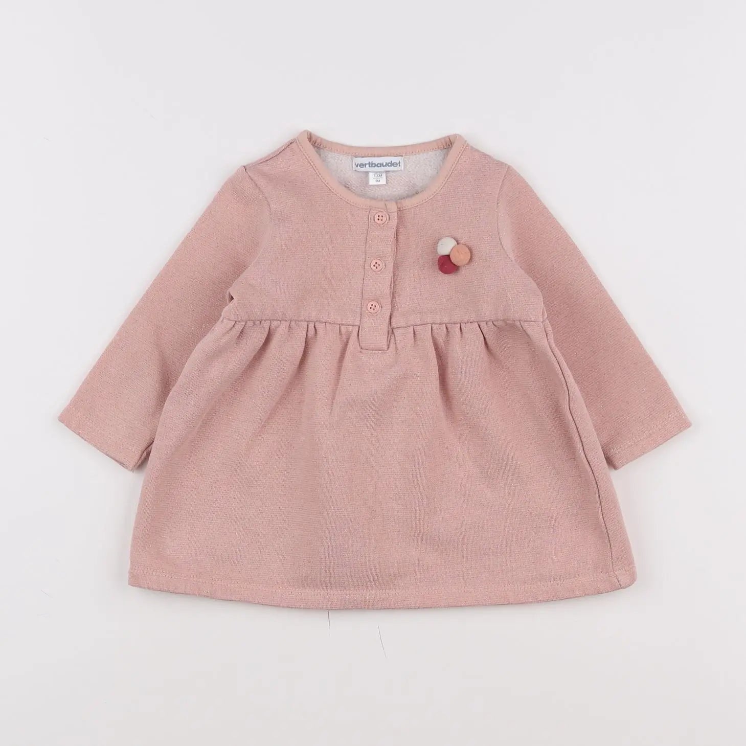 Vertbaudet - robe rose - 9 mois