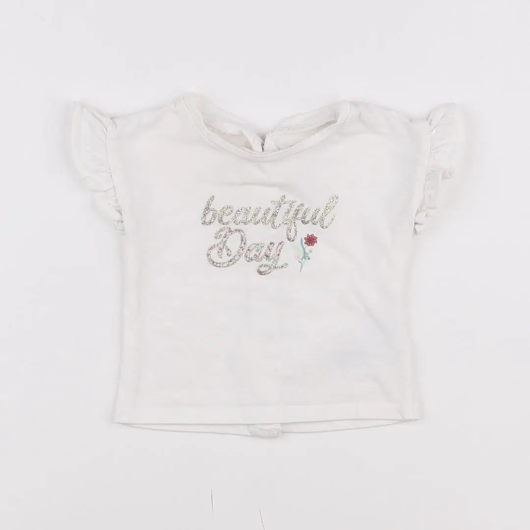 Vertbaudet - tee-shirt blanc - 3 mois