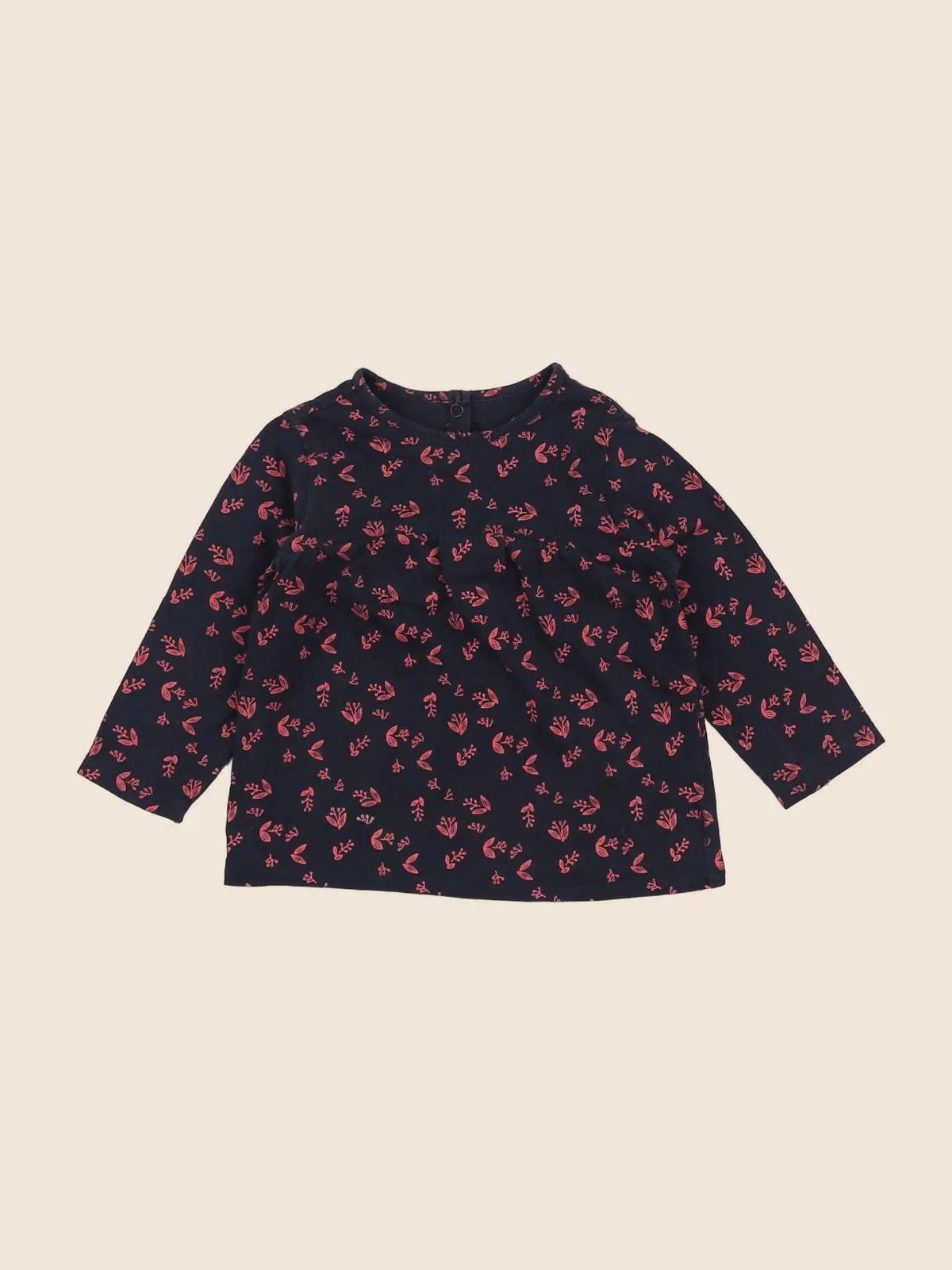 Vertbaudet - tee-shirt bleu, rose - 9 mois
