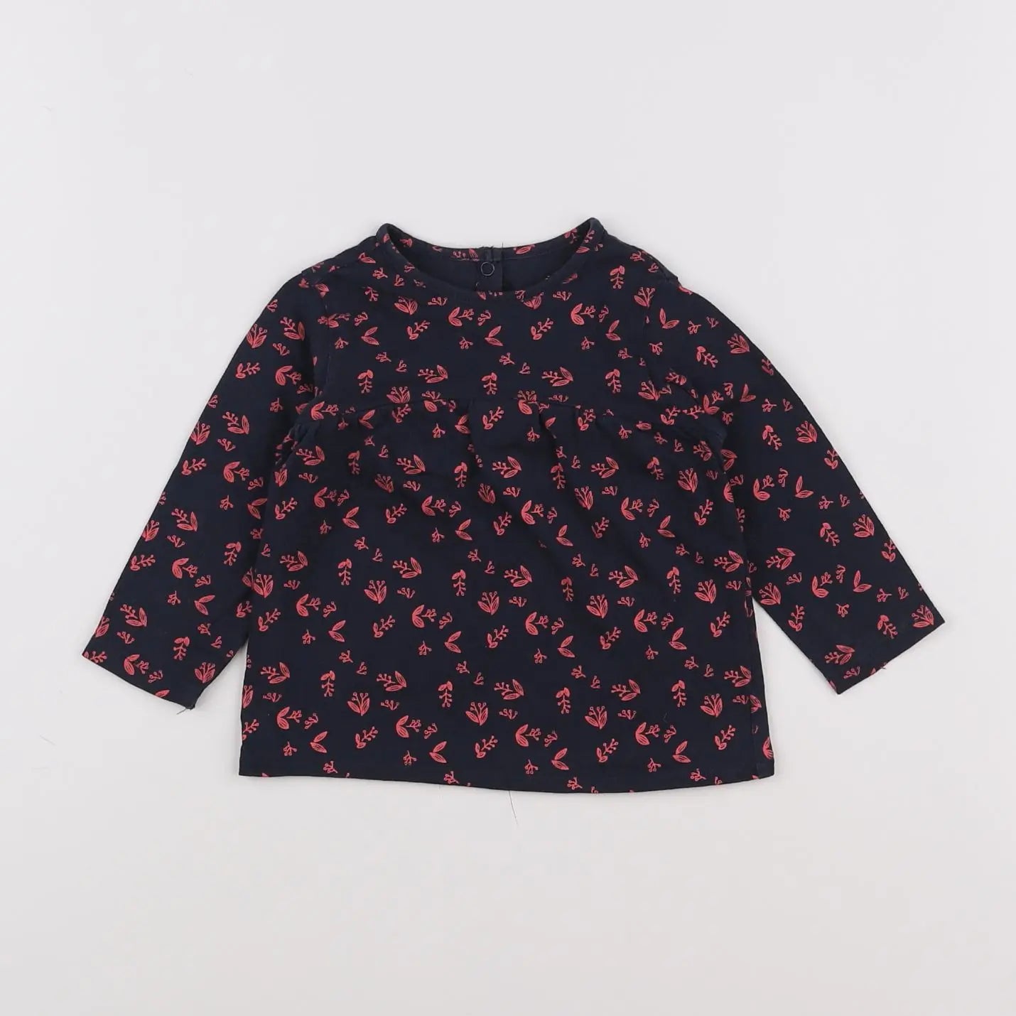 Vertbaudet - tee-shirt bleu, rose - 9 mois