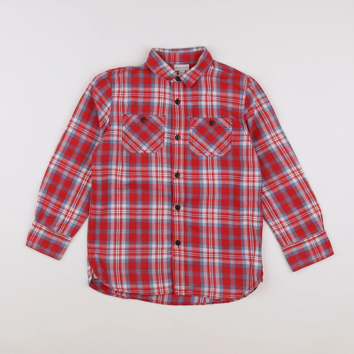 Vertbaudet - chemise blanc, rouge - 8 ans