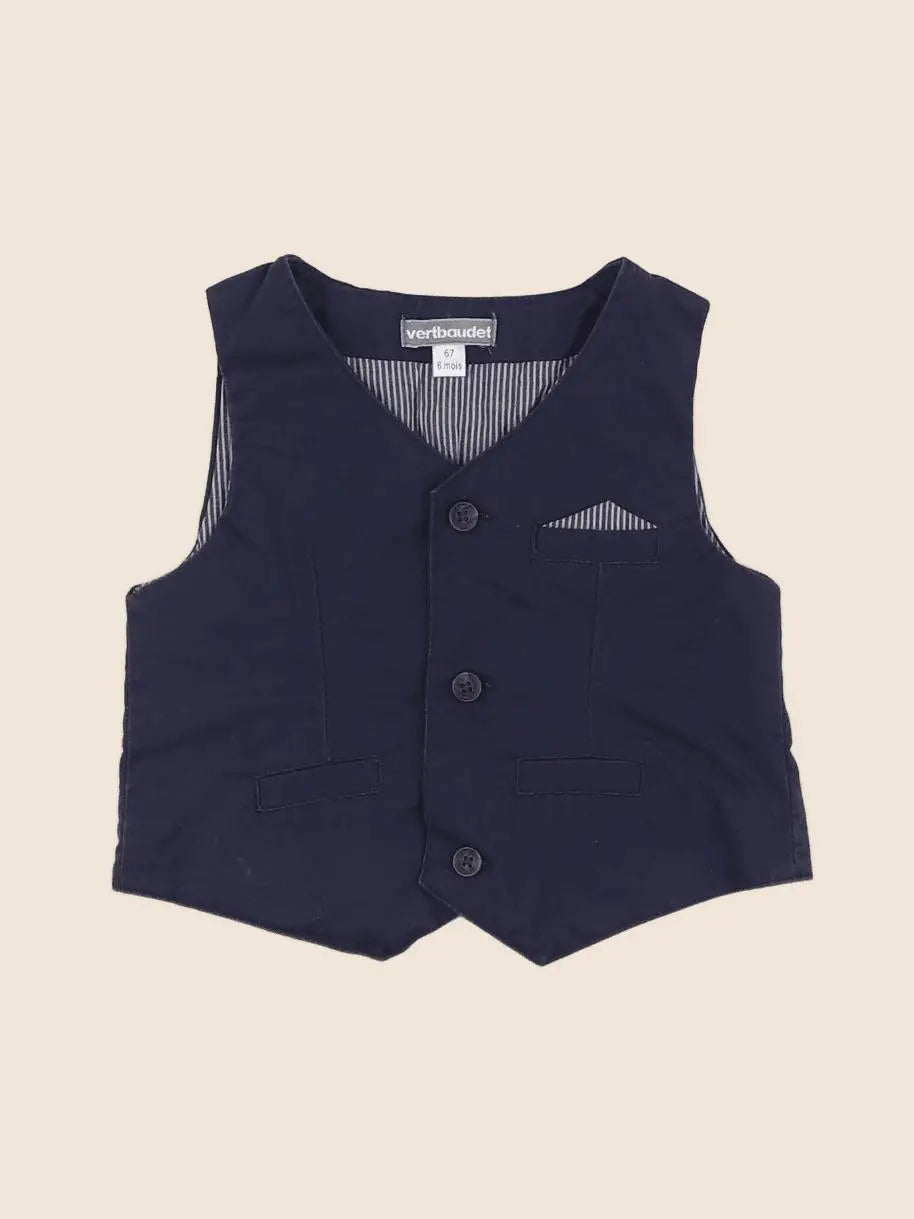 Vertbaudet - gilet bleu - 6 mois