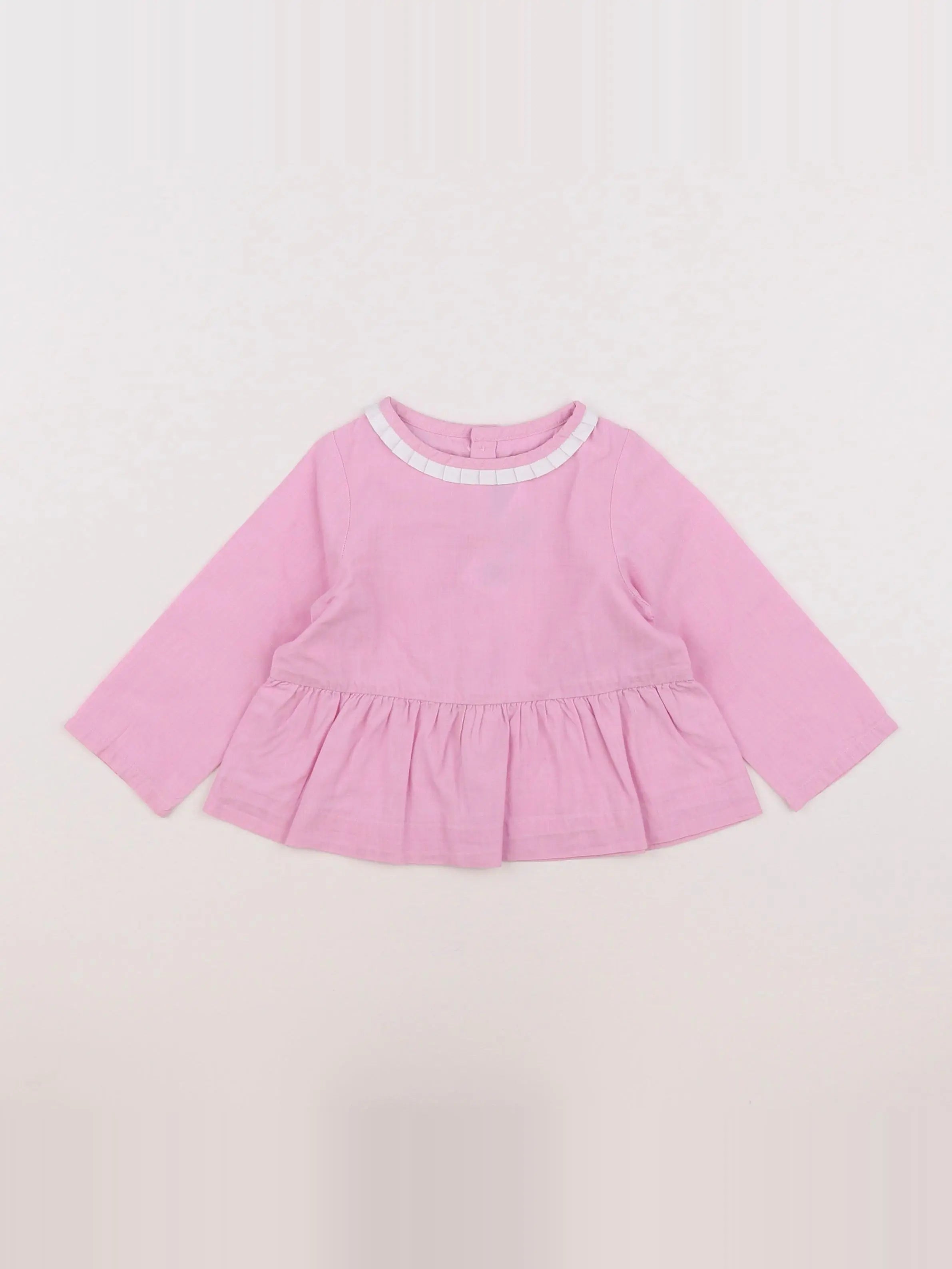 Jacadi - blouse blanc, rose - 12 mois