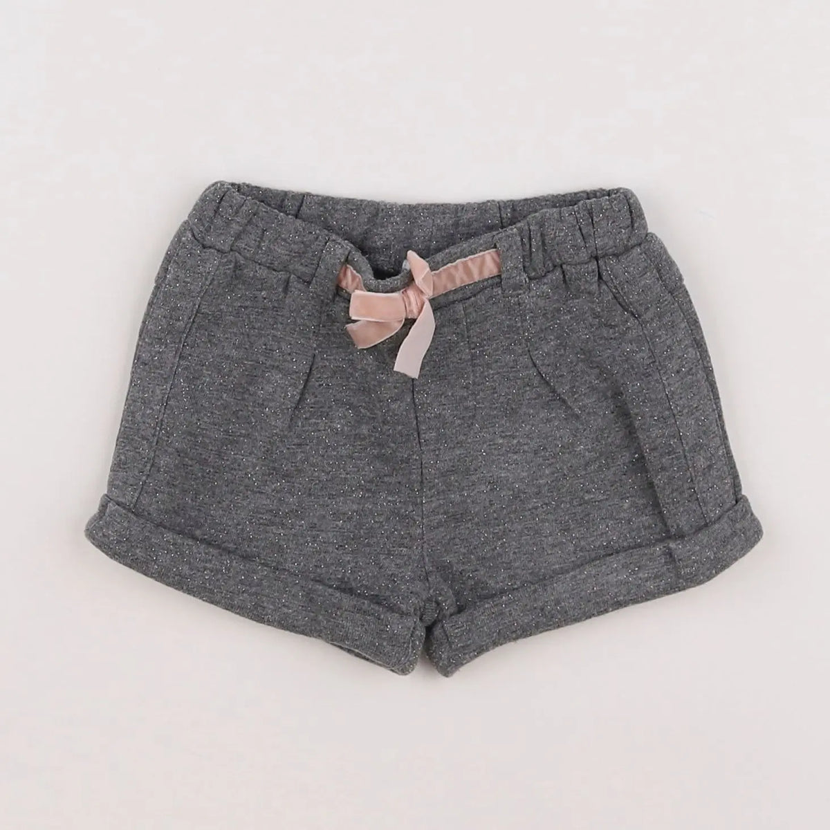 Vertbaudet - short gris, argent - 9 mois