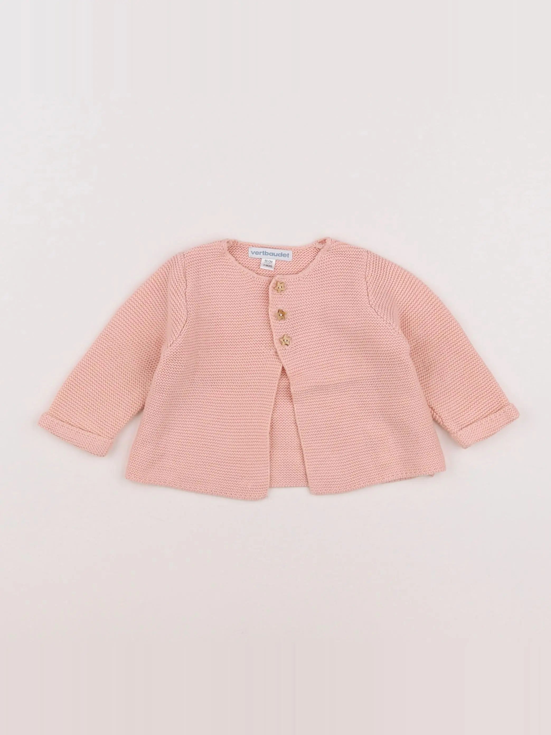 Vertbaudet - gilet rose - 3 mois