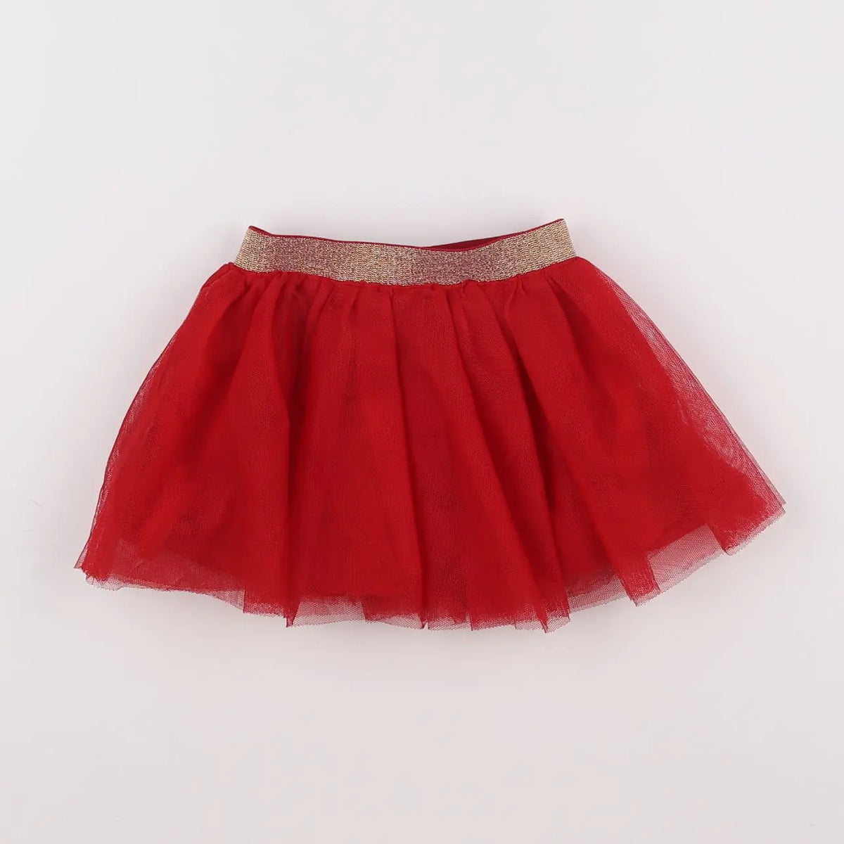Vertbaudet - jupe rouge, or - 18 mois
