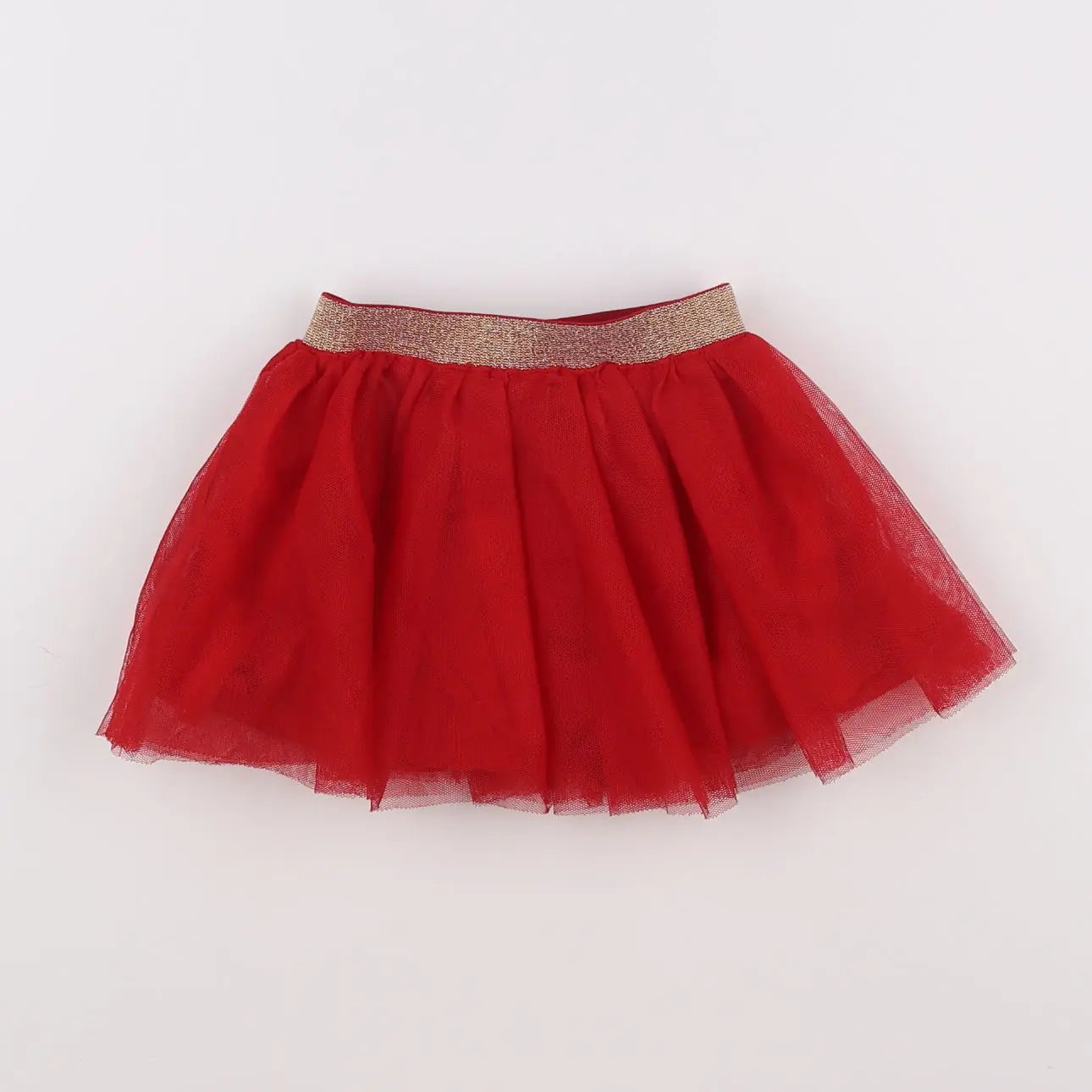 Vertbaudet - jupe rouge, or - 18 mois