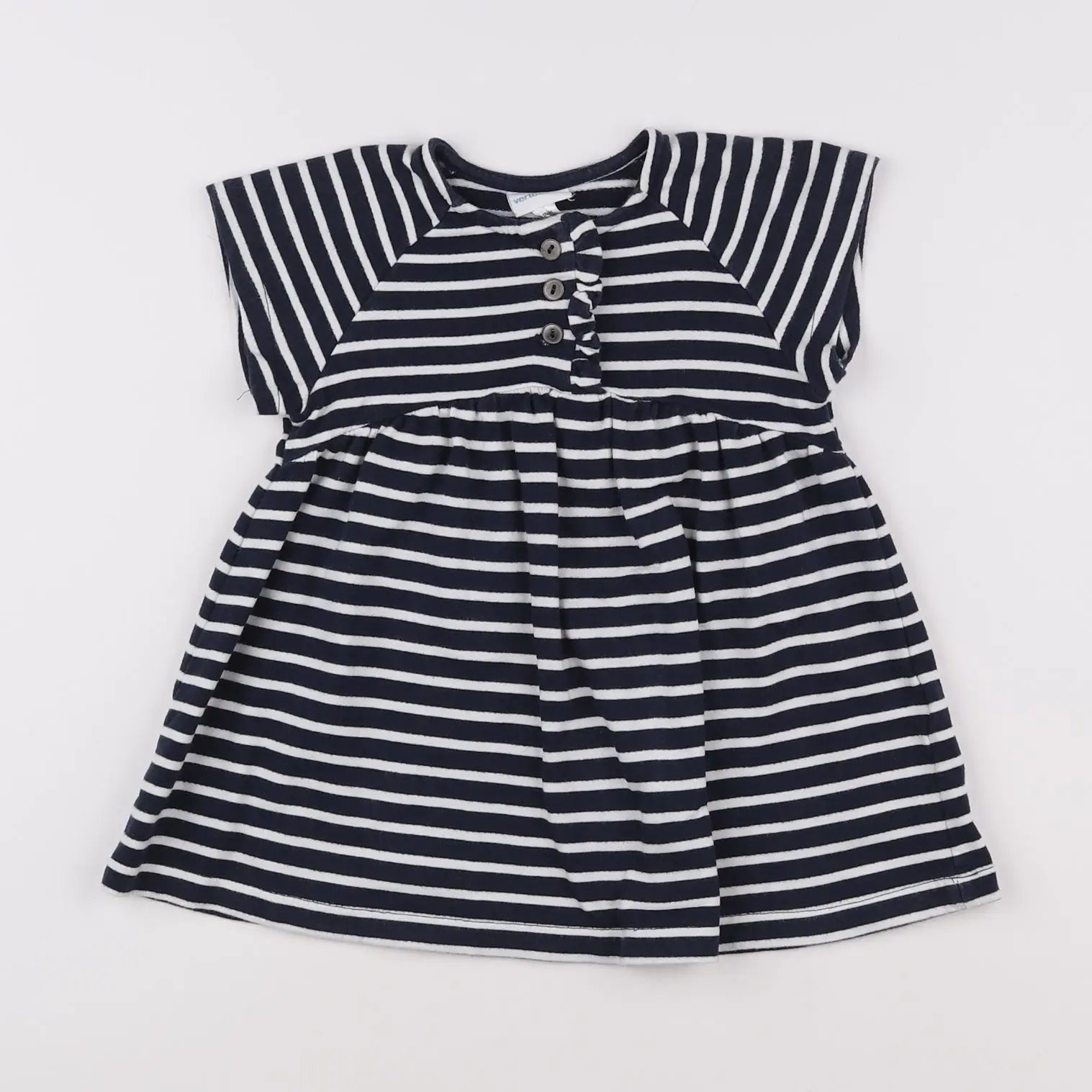 Vertbaudet - robe blanc, bleu - 2 ans
