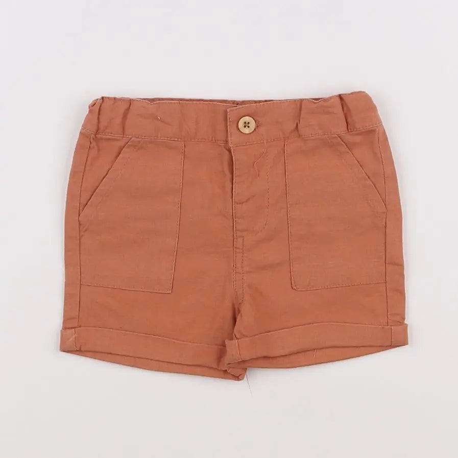 Vertbaudet - short orange - 6 mois