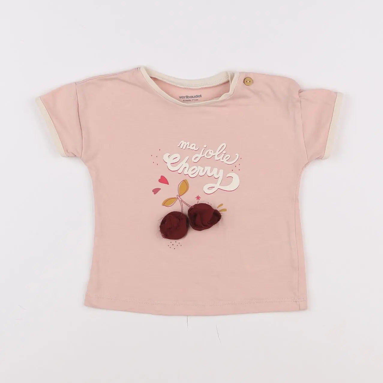 Vertbaudet - tee-shirt rose - 9 mois