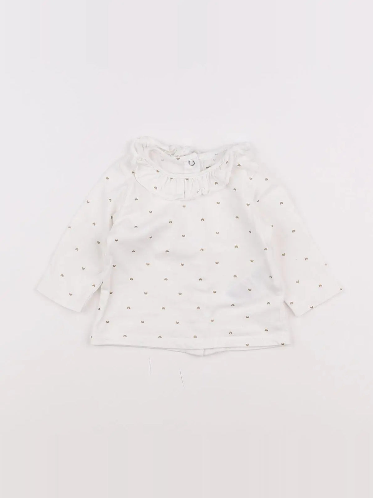 Vertbaudet - tee-shirt blanc, or - 3 mois