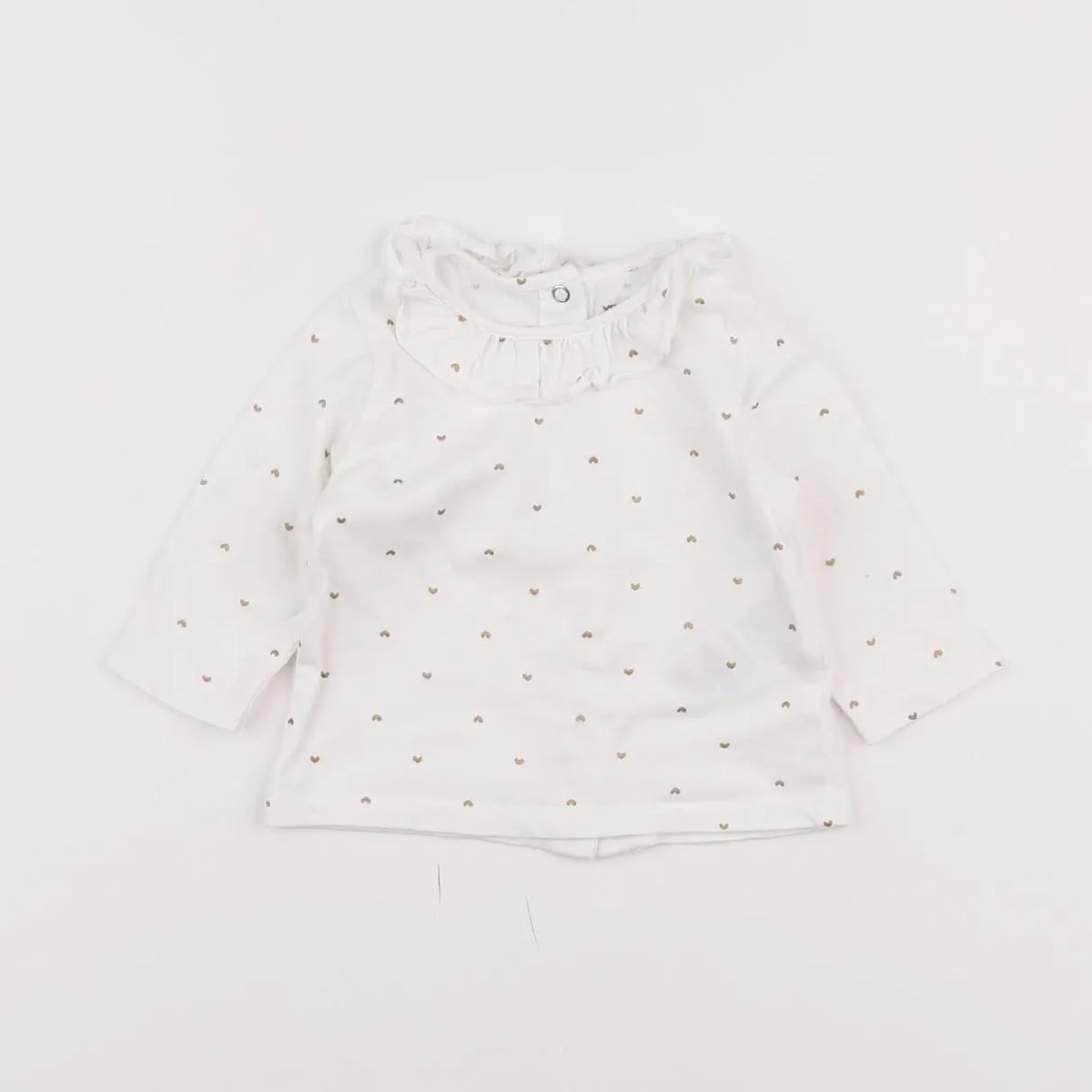 Vertbaudet - tee-shirt blanc, or - 3 mois