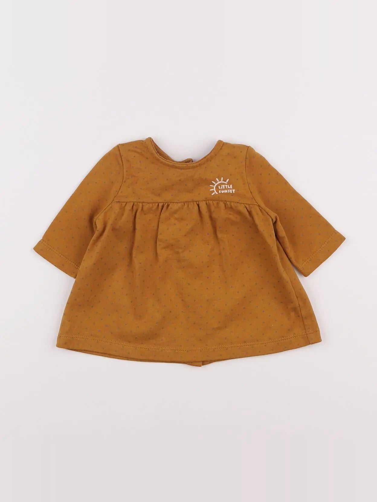 Vertbaudet - robe marron, jaune - 1 mois