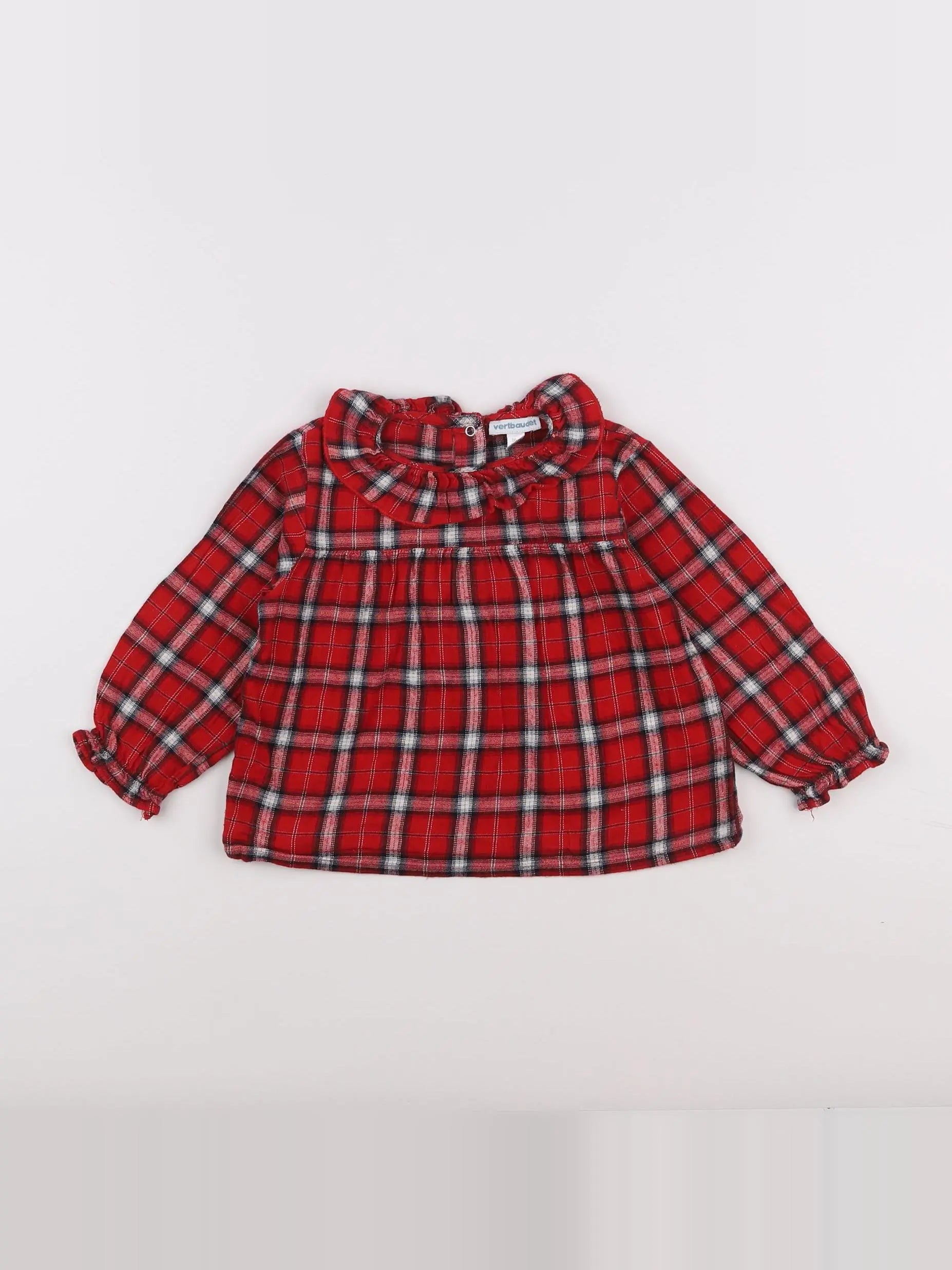Vertbaudet - blouse rouge - 2 ans