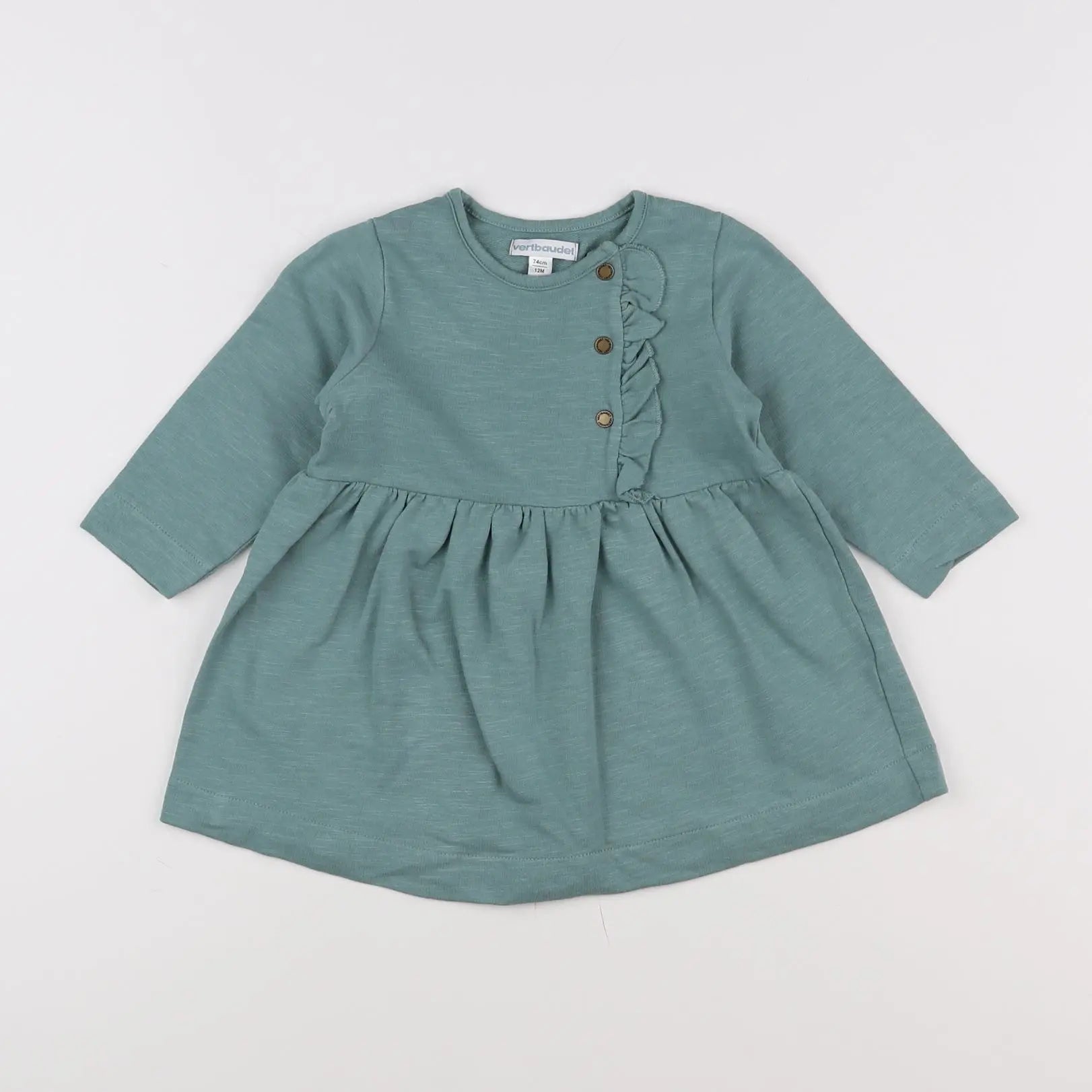 Vertbaudet - robe vert - 12 mois