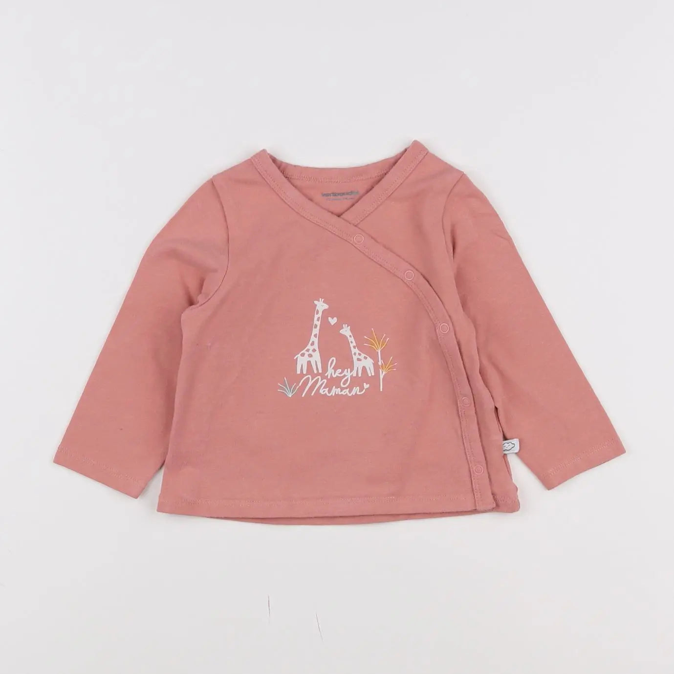 Vertbaudet - tee-shirt rose - 12 mois