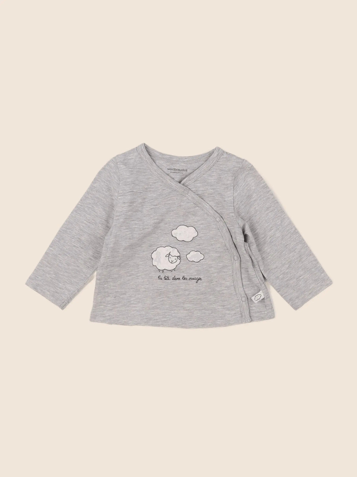 Vertbaudet - tee-shirt gris - 6 mois