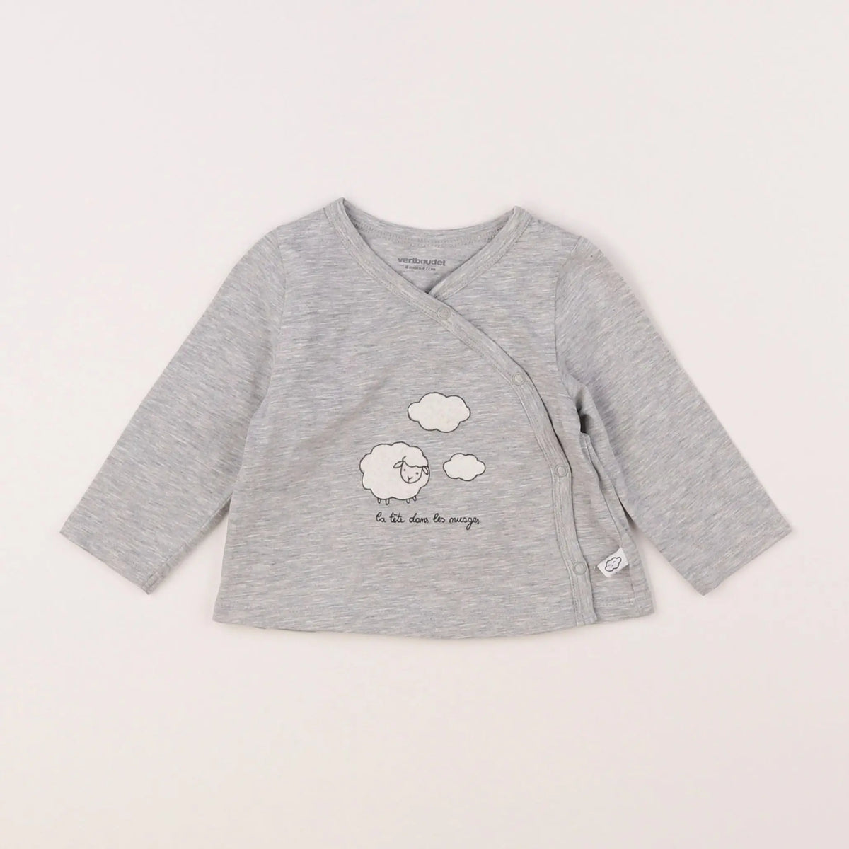 Vertbaudet - tee-shirt gris - 6 mois