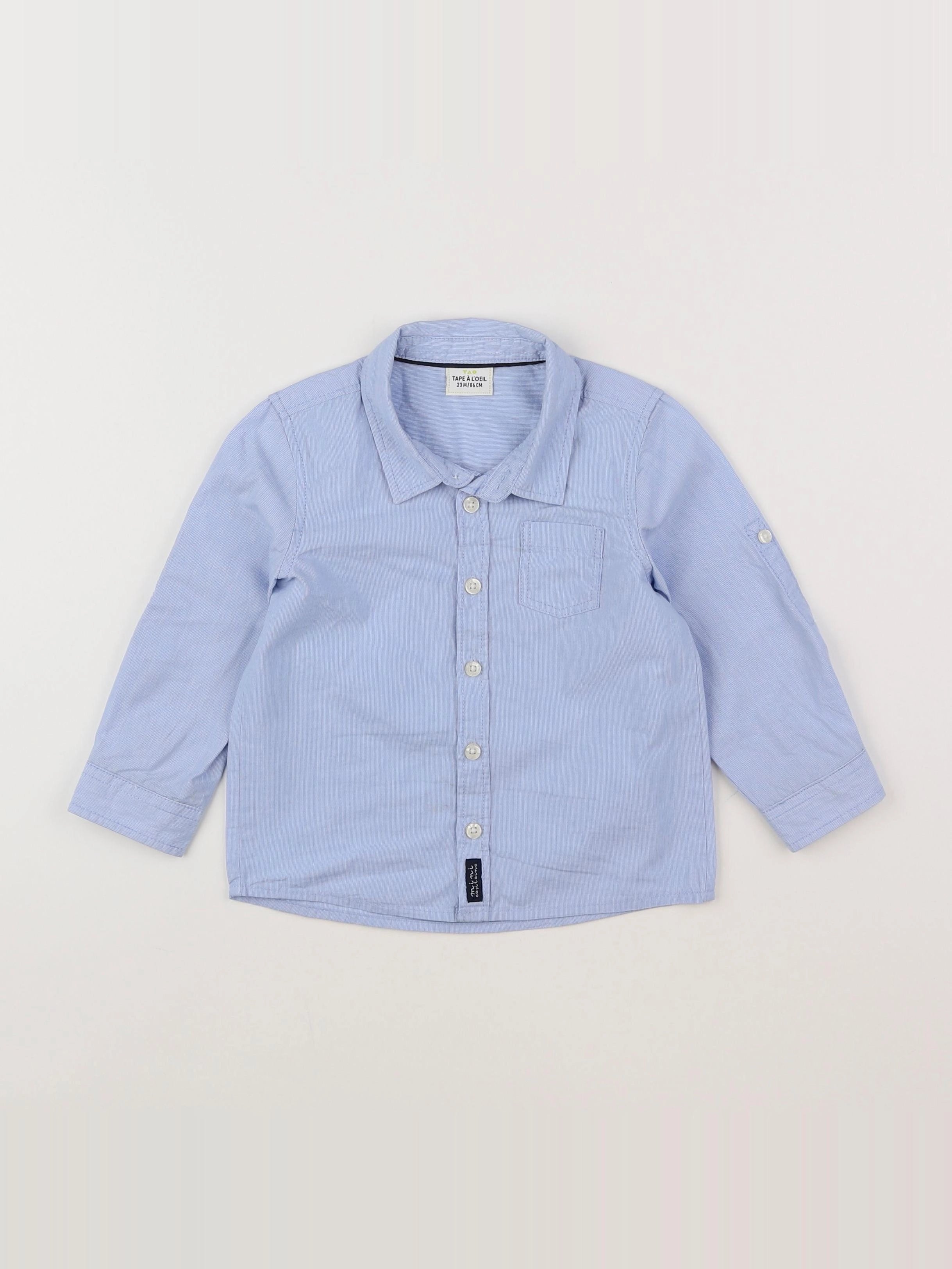 Tape à l'oeil - chemise bleu, blanc - 2 ans