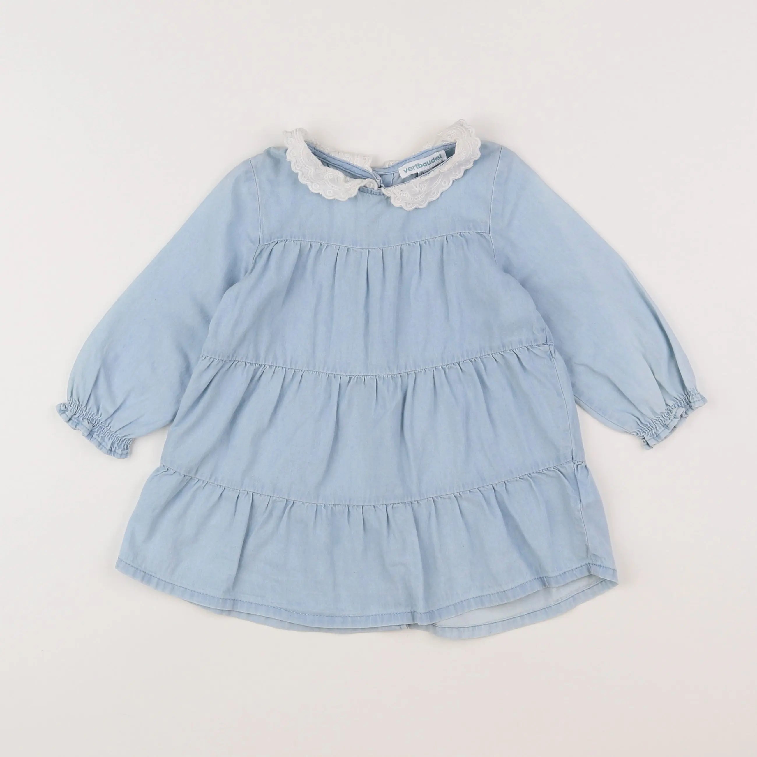 Vertbaudet - robe bleu - 12 mois