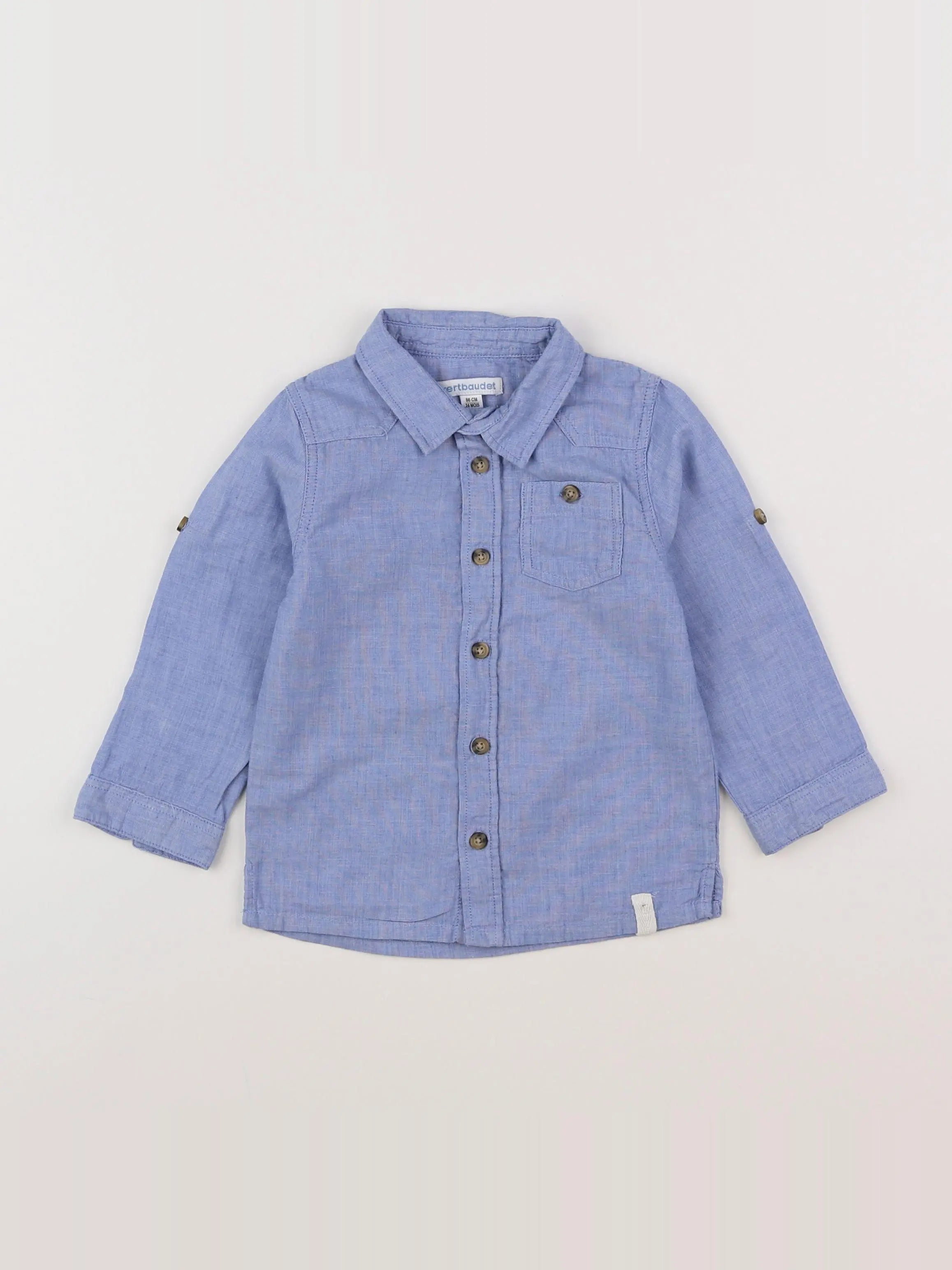 Vertbaudet - chemise bleu - 2 ans