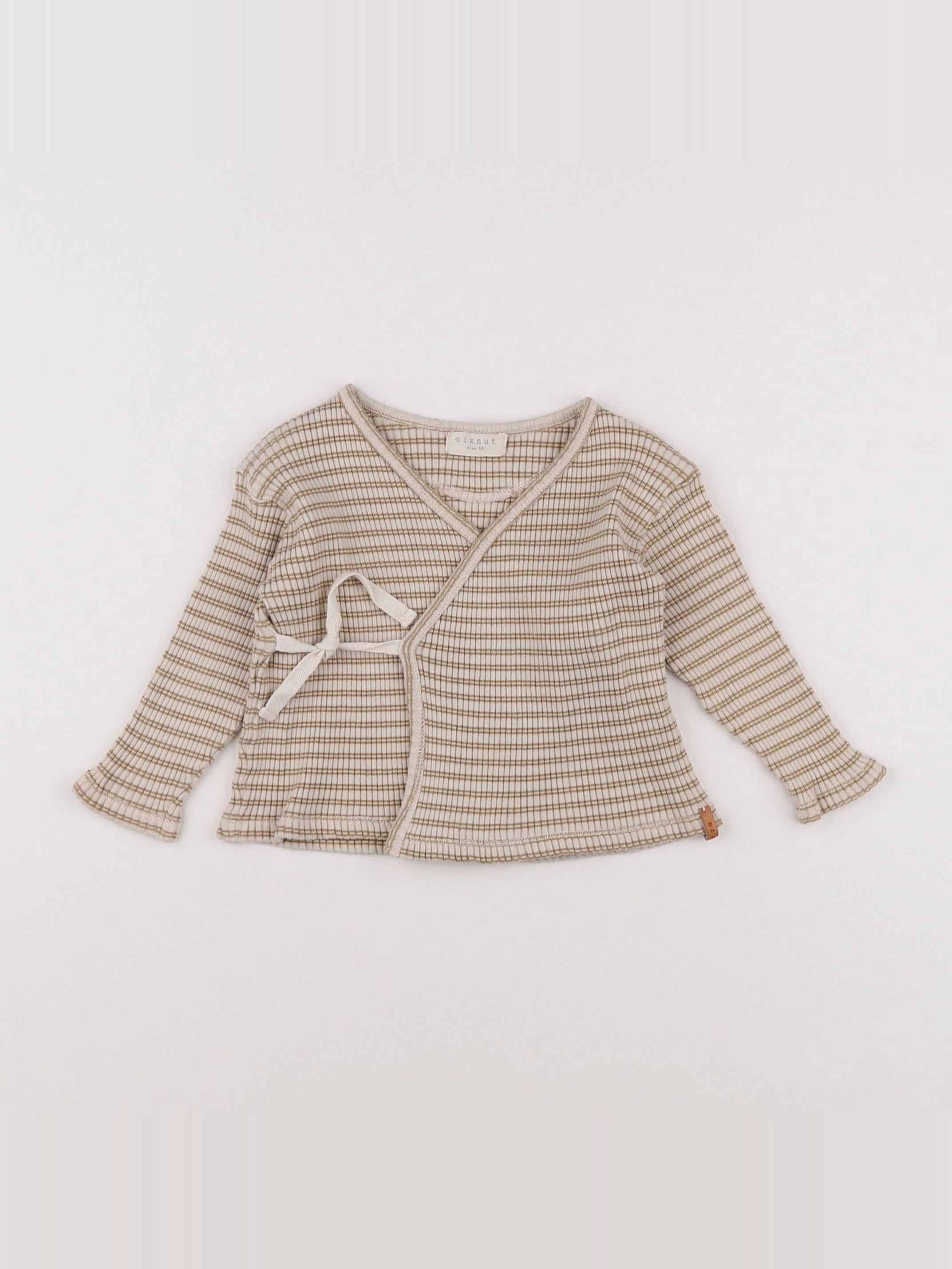 Nixnut - tee-shirt beige, marron - 6 mois