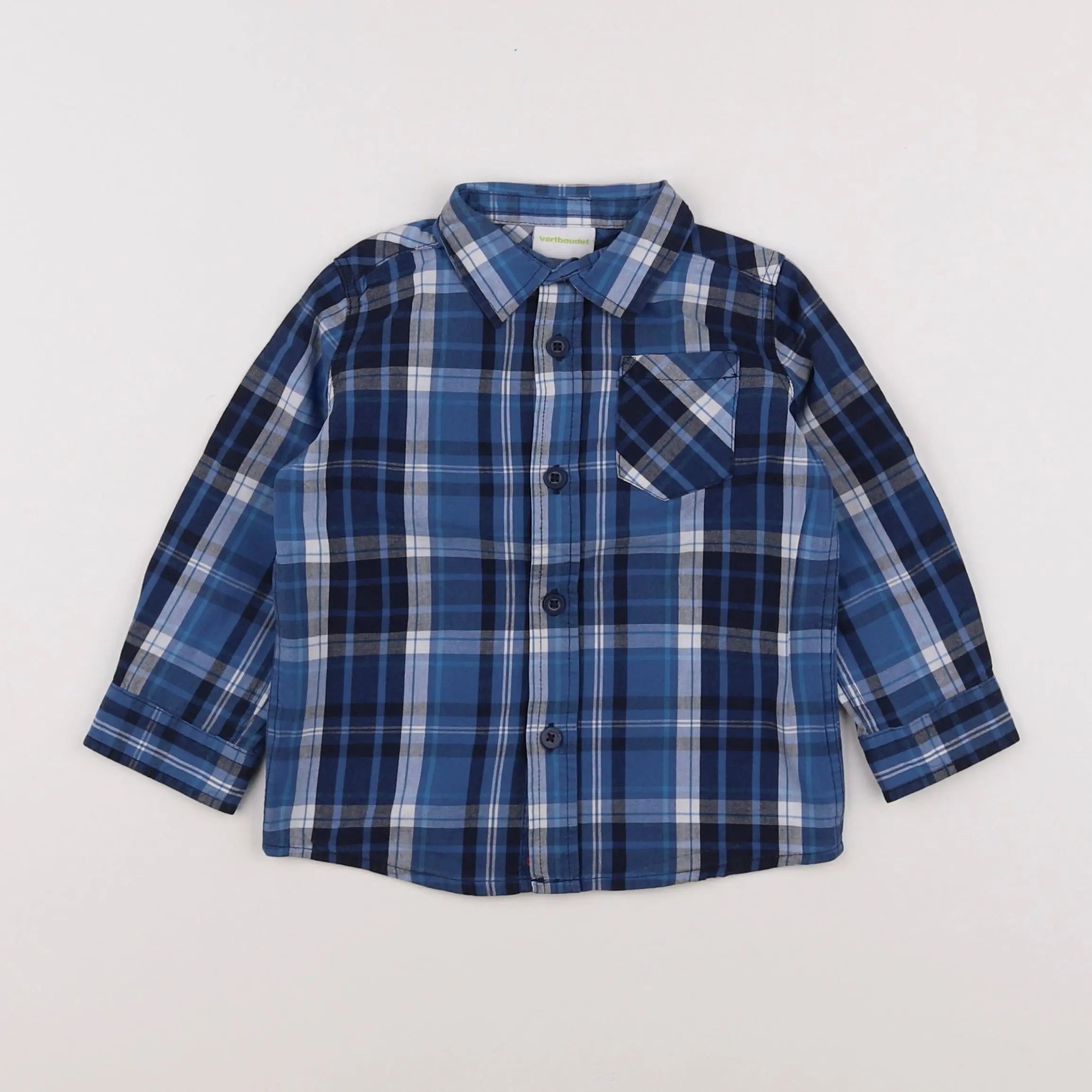Vertbaudet - chemise bleu - 2 ans