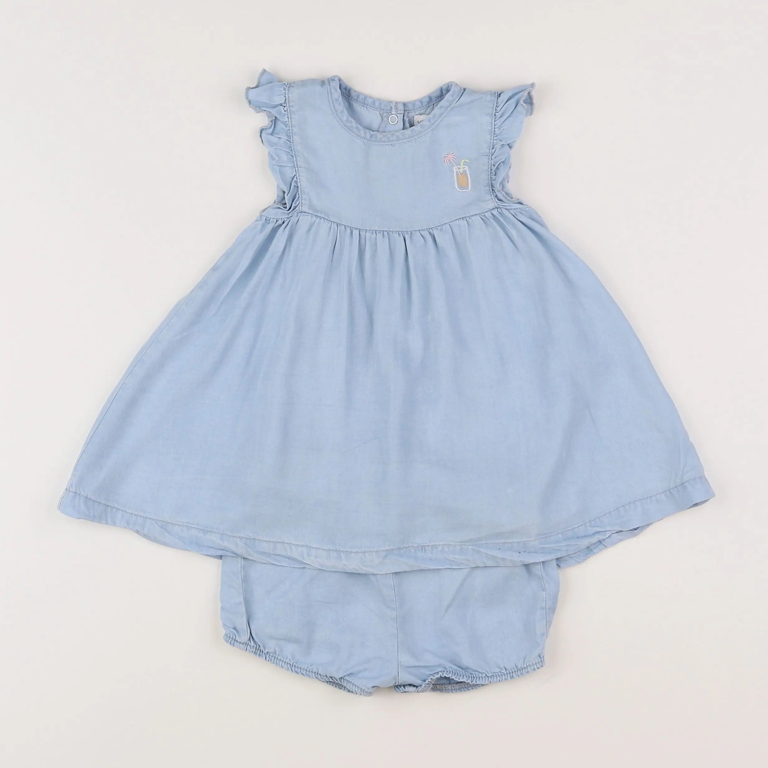 Vertbaudet - robe bleu - 9 mois