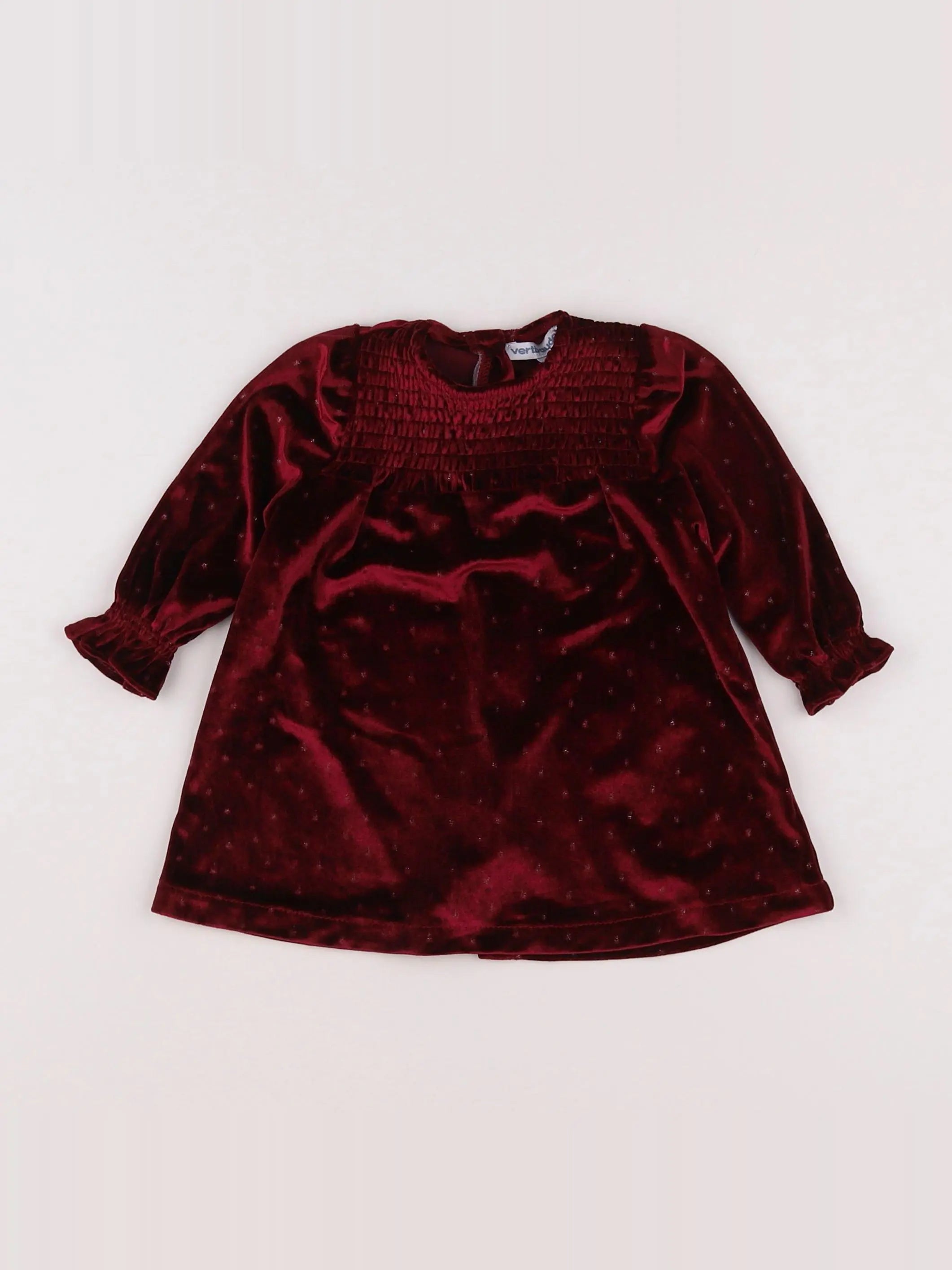 Vertbaudet - robe rouge, violet - 6 mois