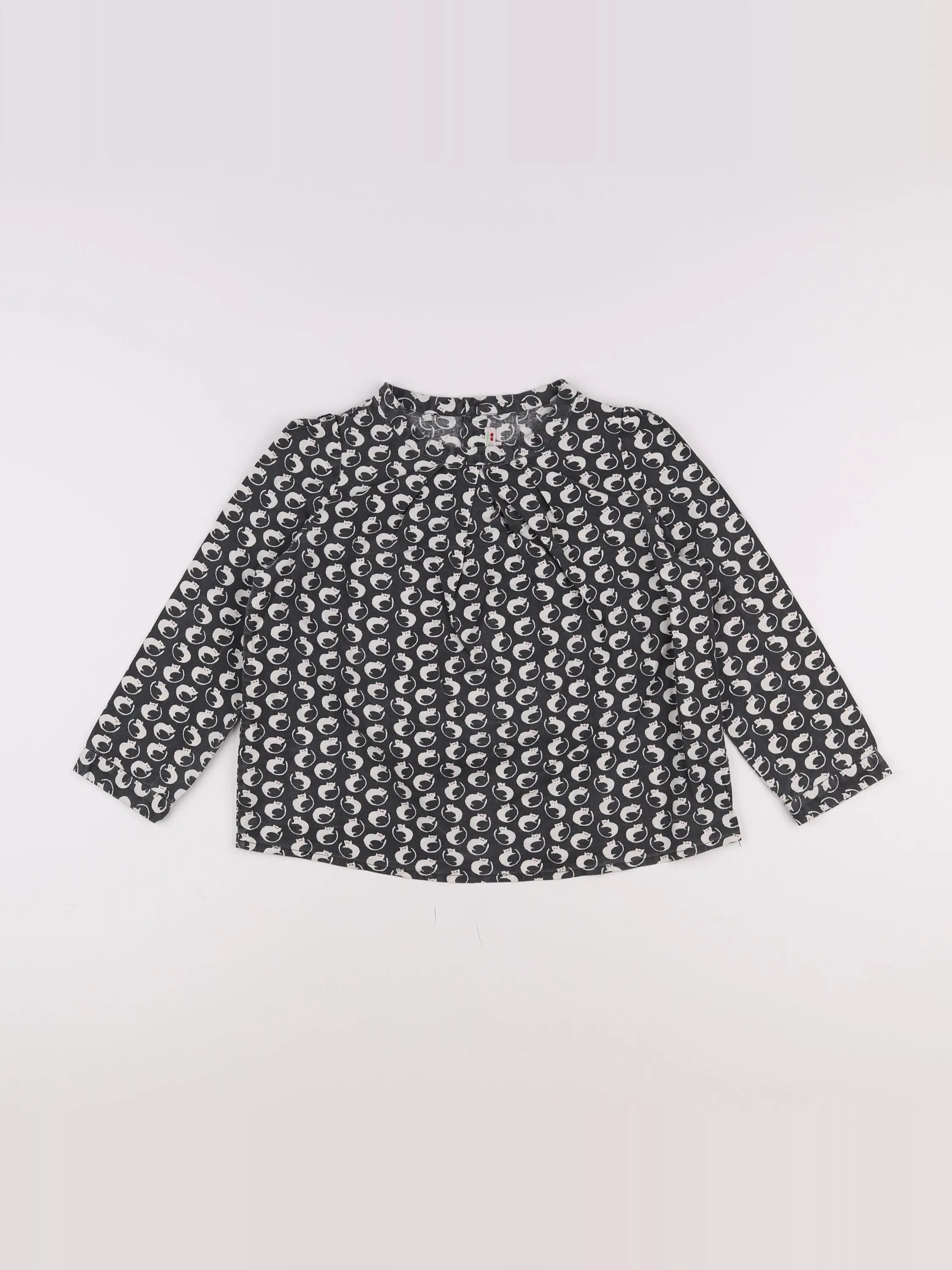 Bonpoint - blouse gris, blanc - 6 ans