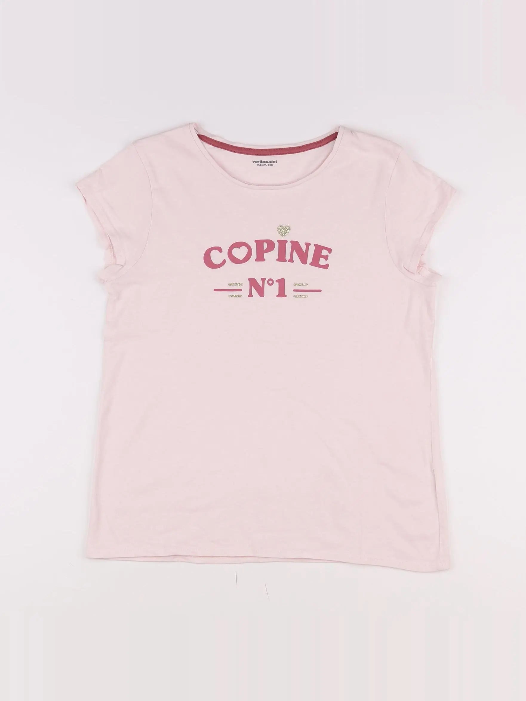 Vertbaudet - tee-shirt rose - 14 ans