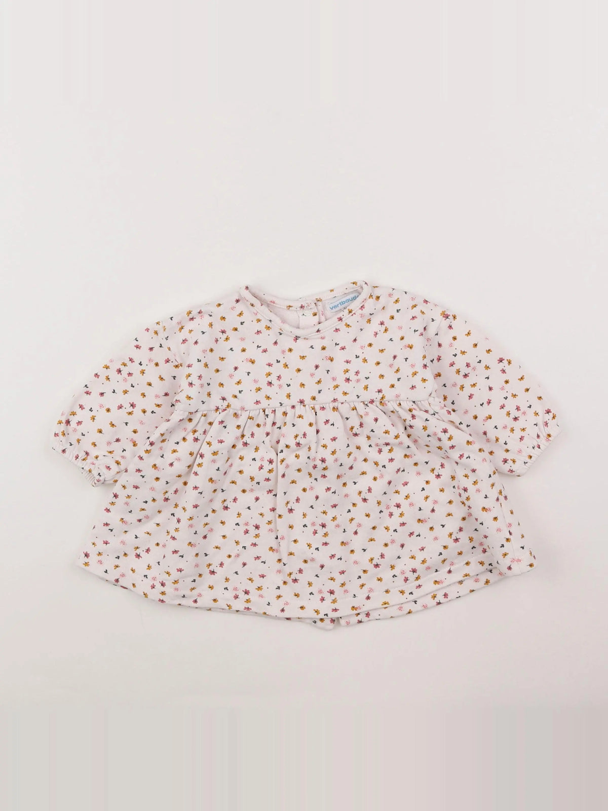Vertbaudet - robe blanc, rose - 9 mois