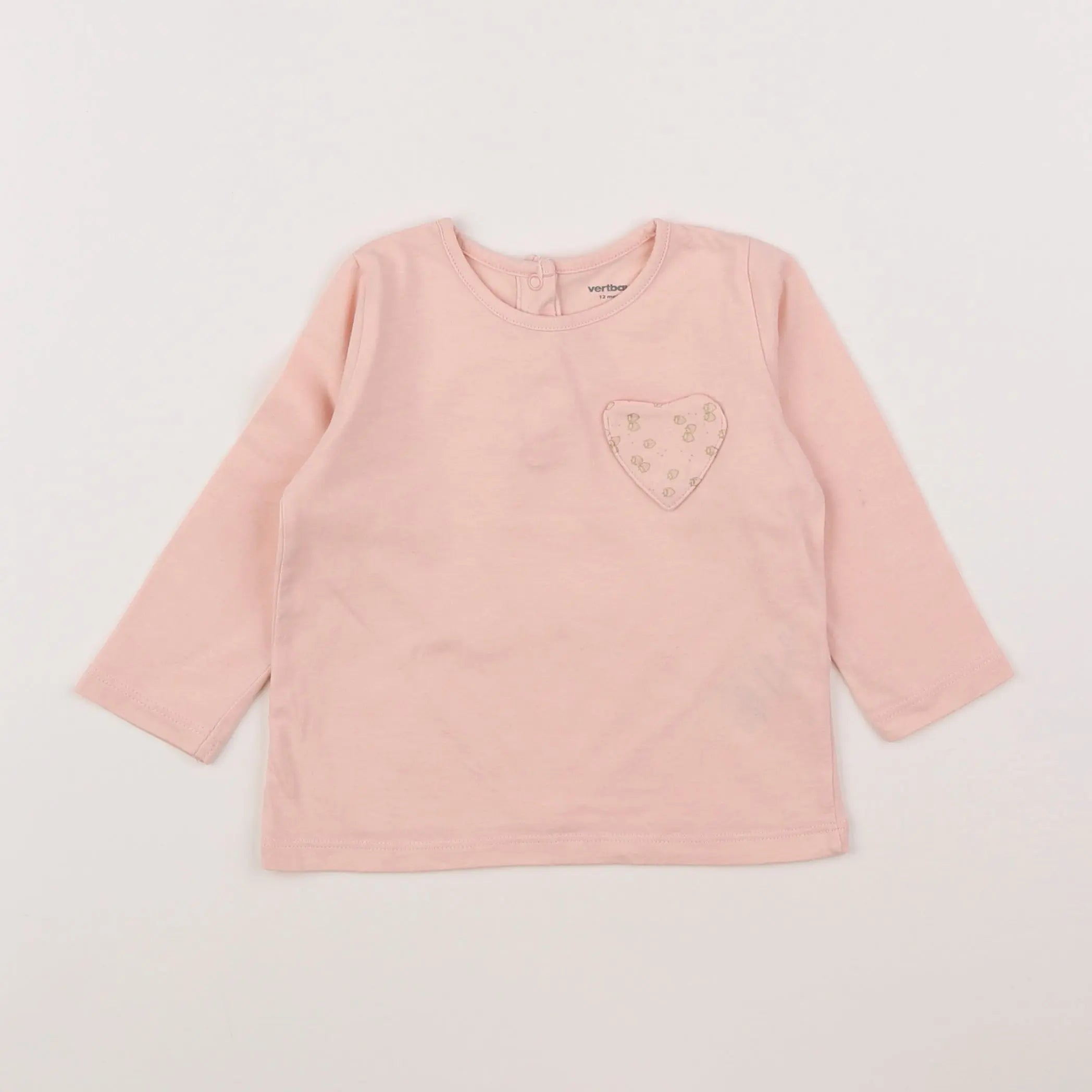 Vertbaudet - tee-shirt rose - 12 mois