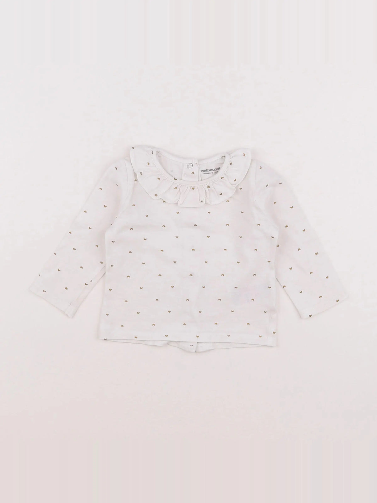 Vertbaudet - tee-shirt blanc, or - 9 mois
