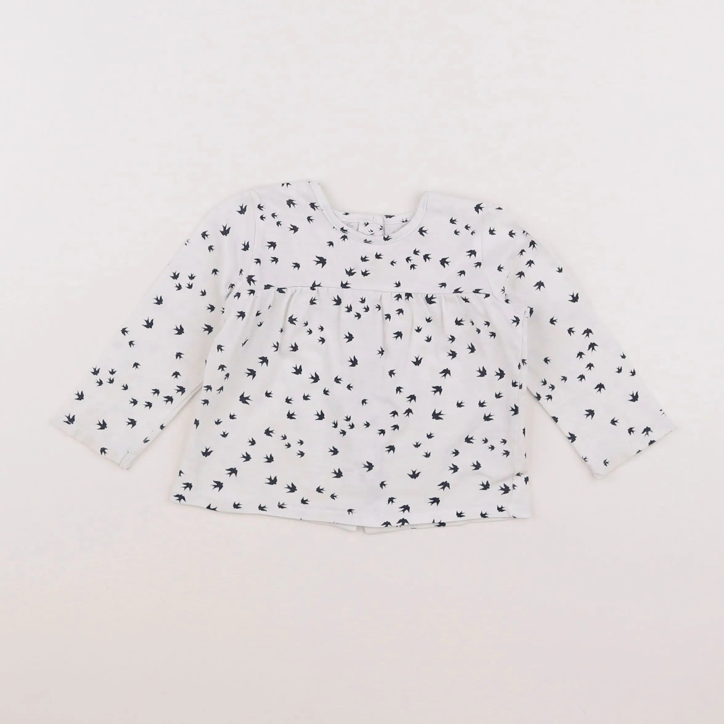 Vertbaudet - tee-shirt blanc, noir - 9 mois