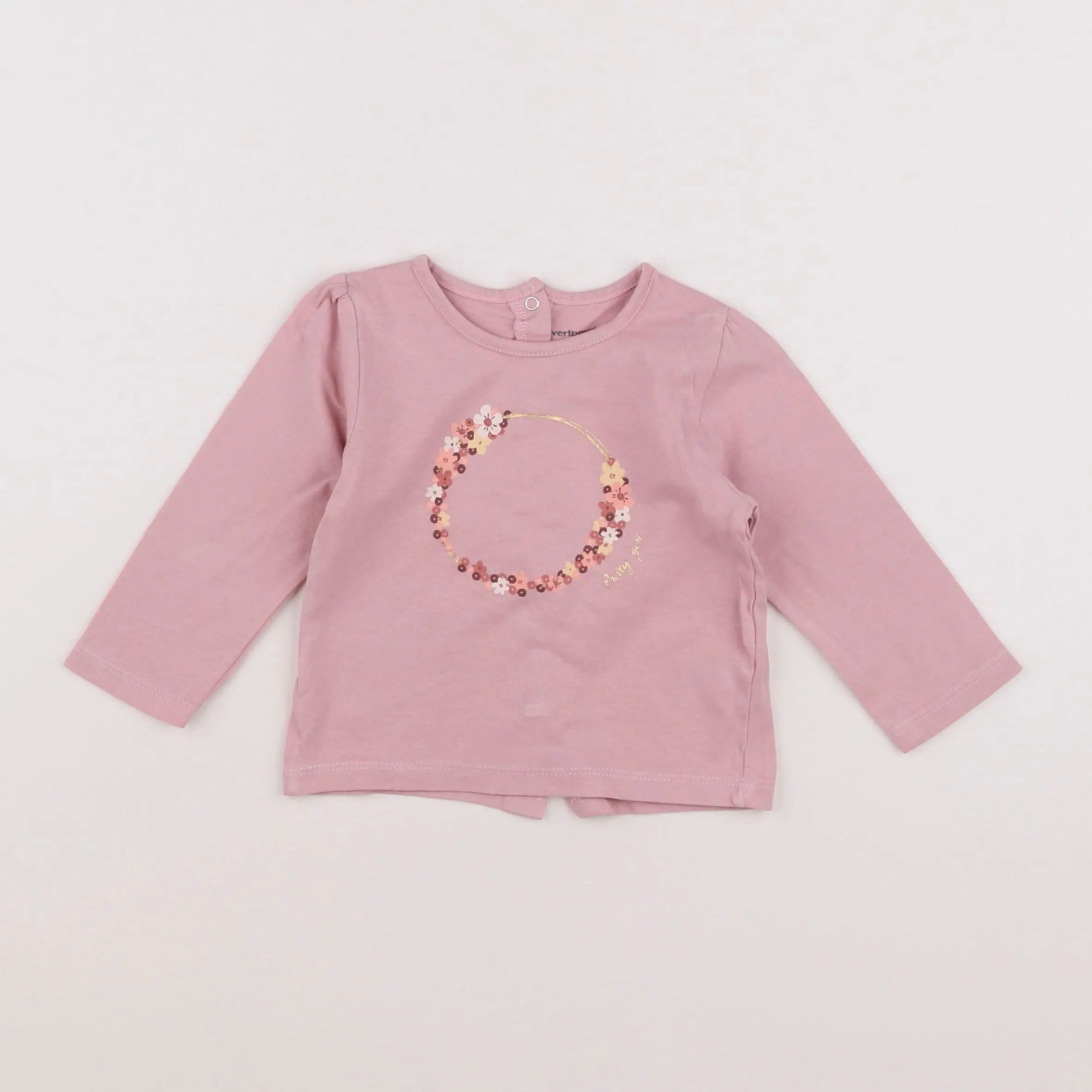 Vertbaudet - tee-shirt rose - 9 mois
