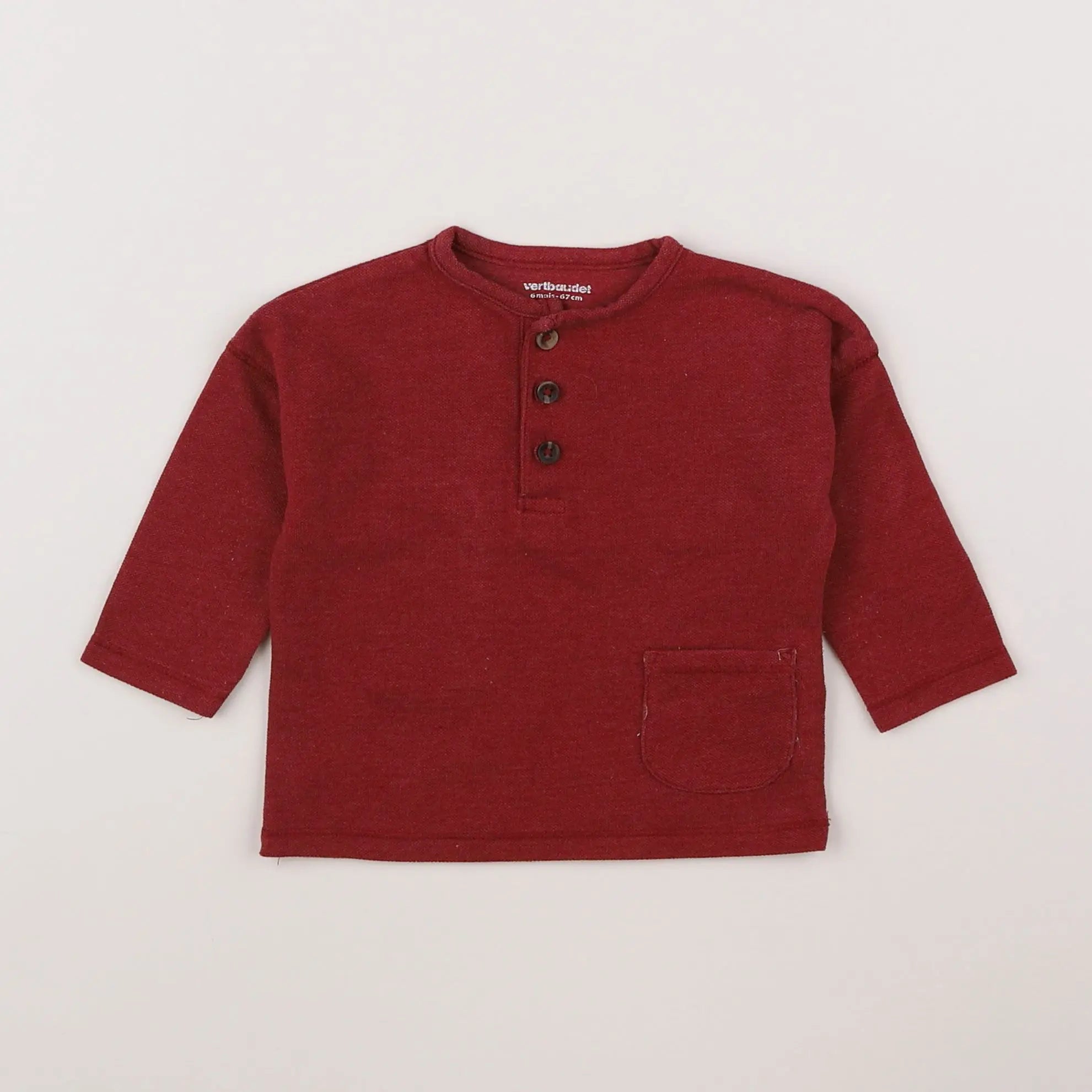 Vertbaudet - tee-shirt rouge - 6 mois