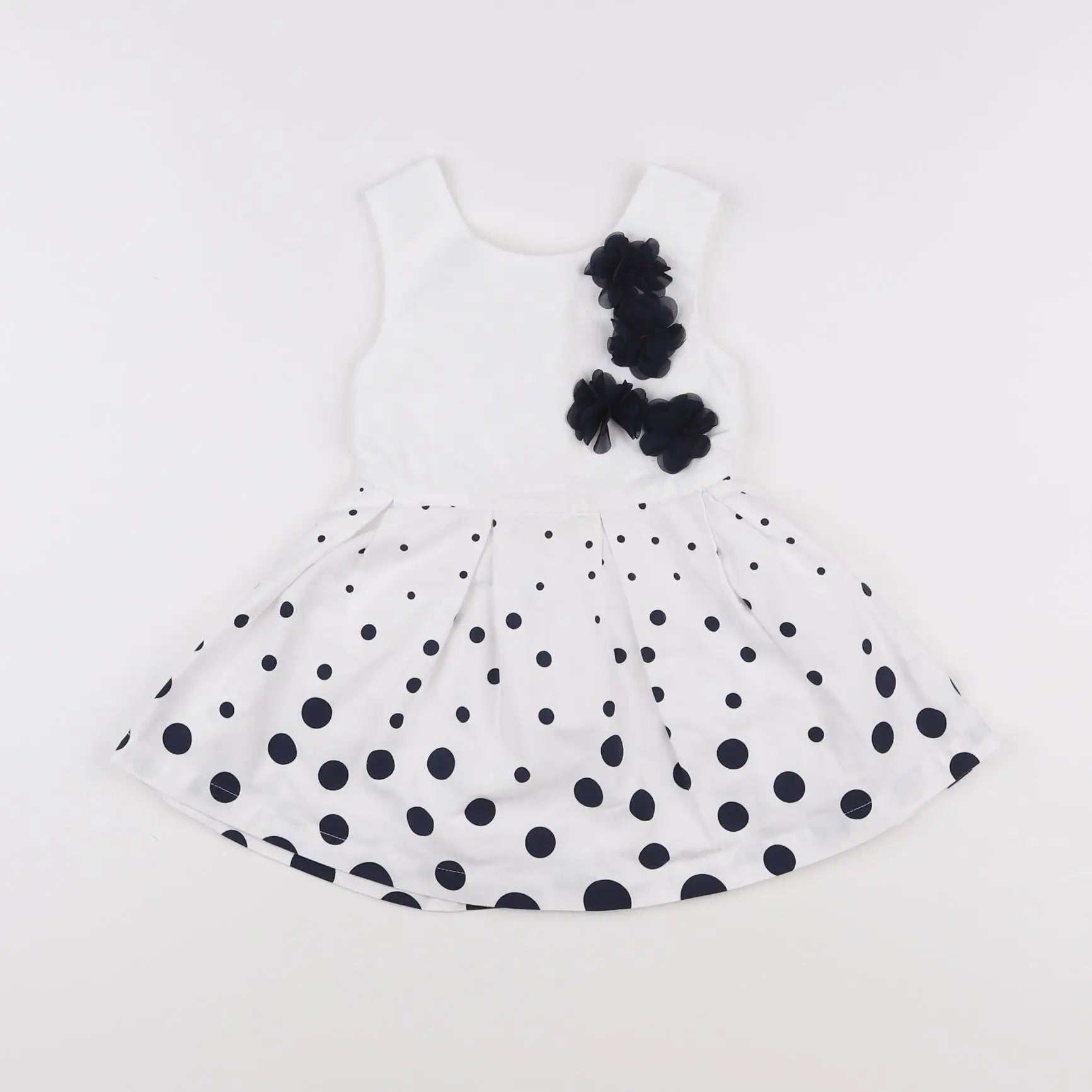 Vertbaudet - robe blanc, noir - 2 ans