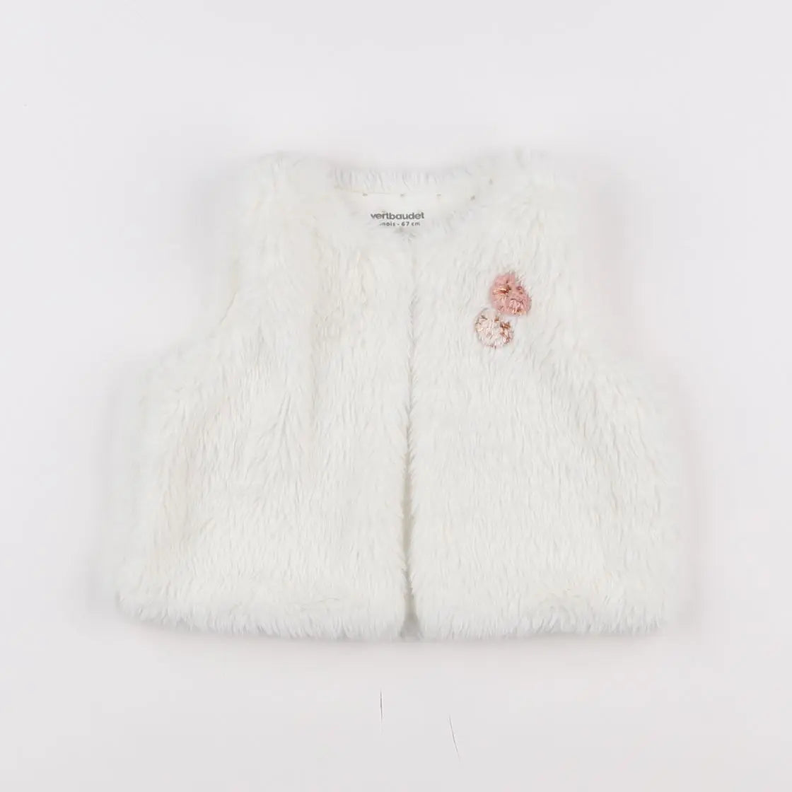 Vertbaudet - gilet blanc - 6 mois
