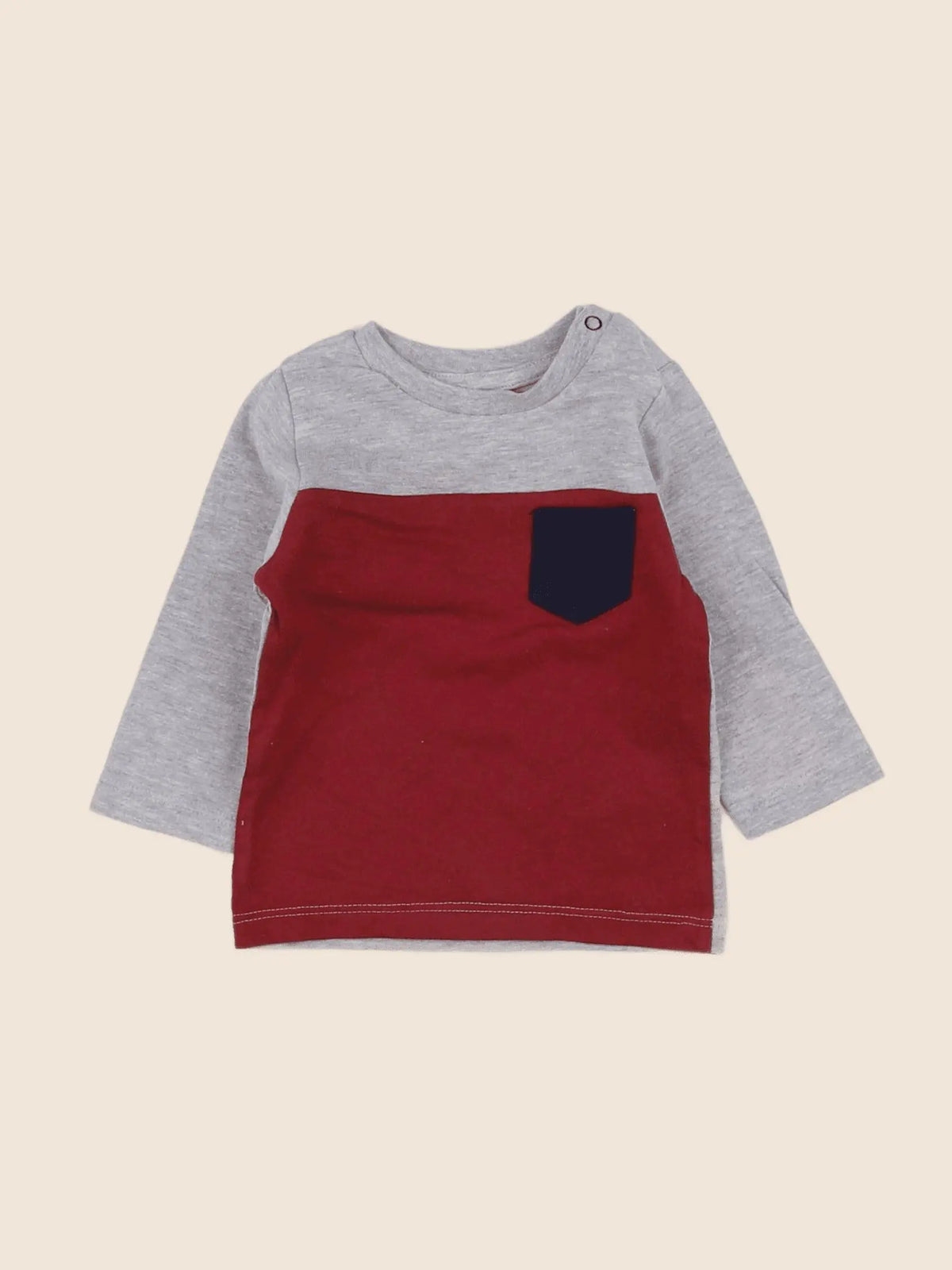 Vertbaudet - tee-shirt gris, rouge - 3 mois
