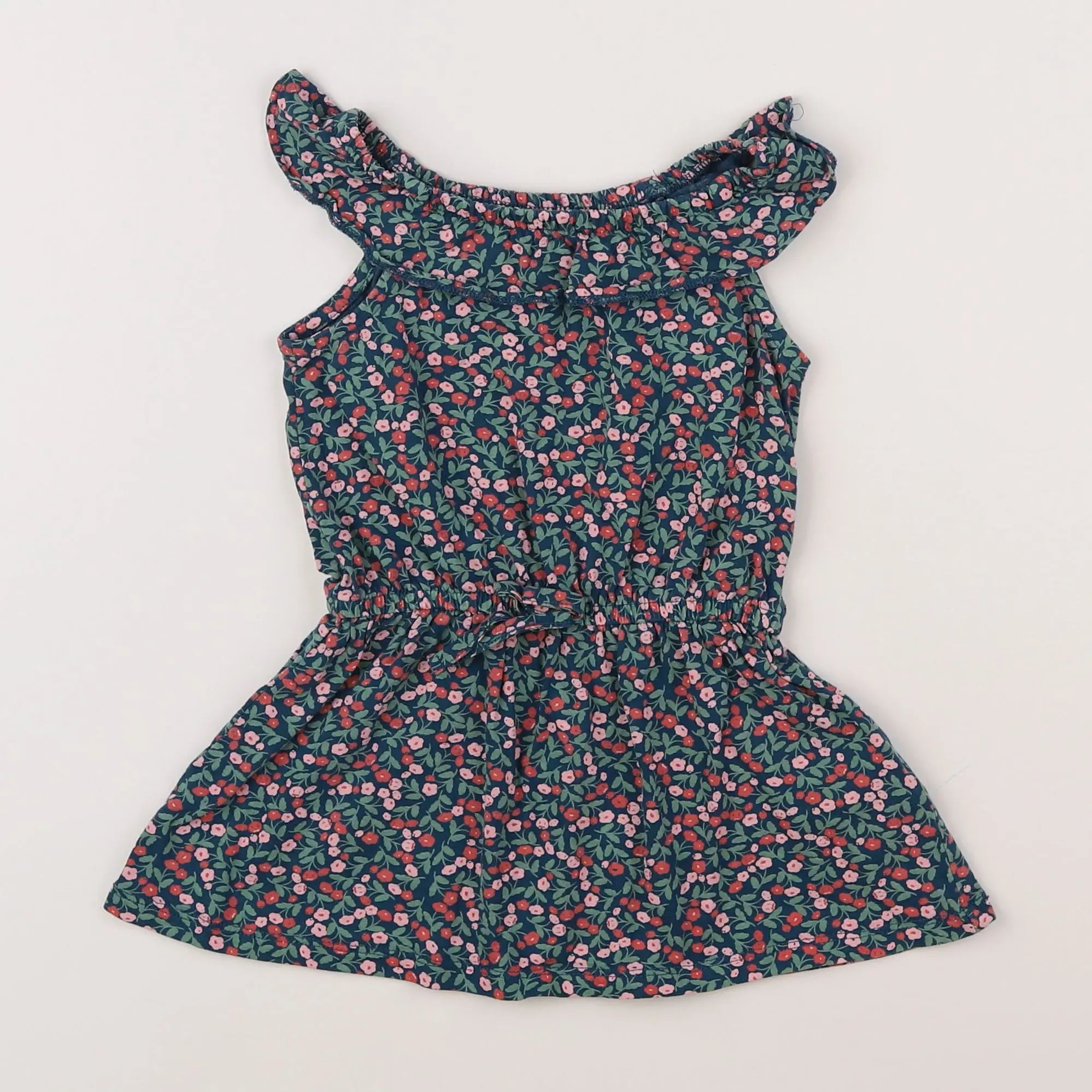 Vertbaudet - robe vert, multicolore - 2 ans
