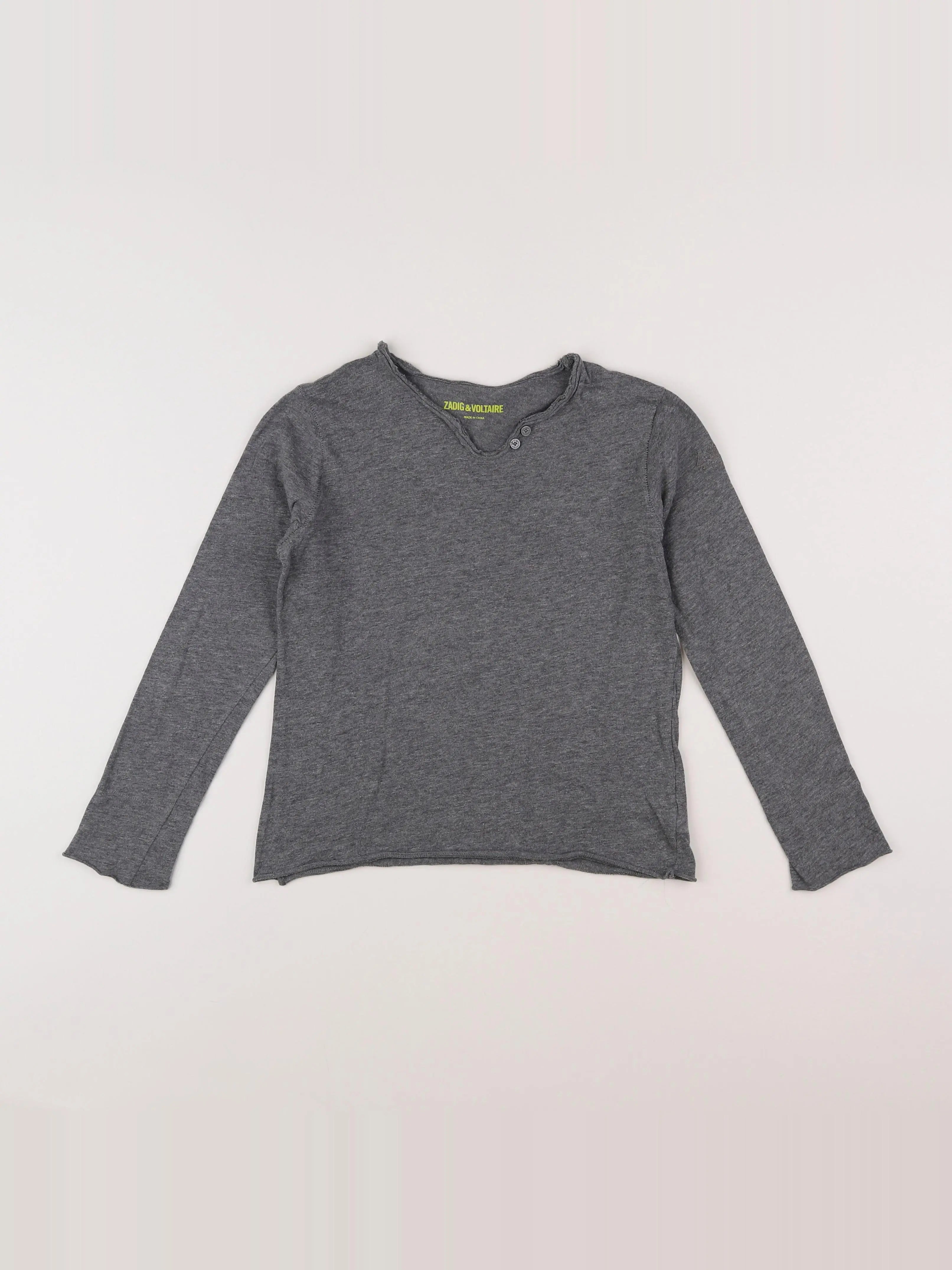 Zadig & Voltaire - tee-shirt gris - 8 ans