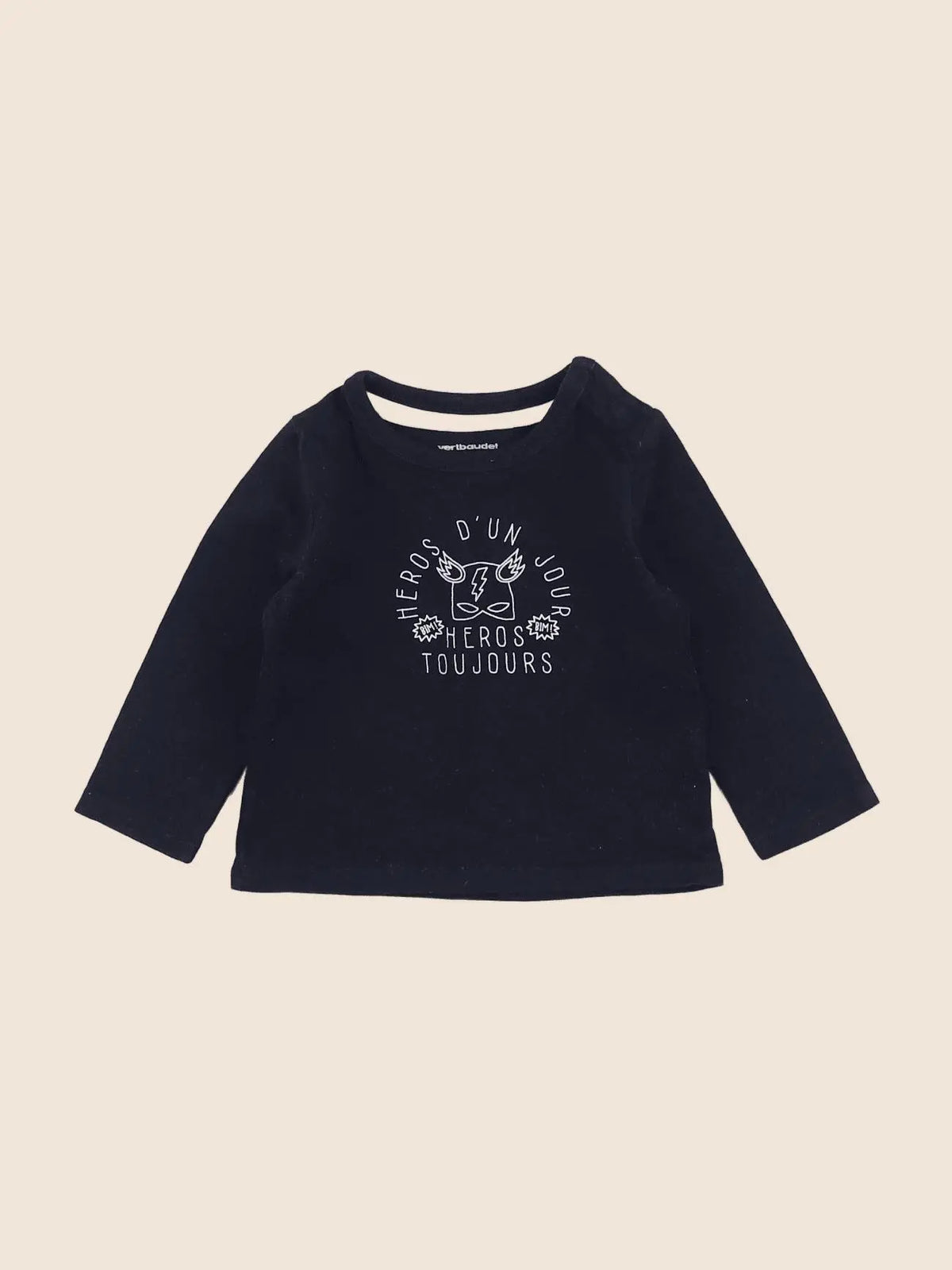 Vertbaudet - tee-shirt bleu - 6 mois
