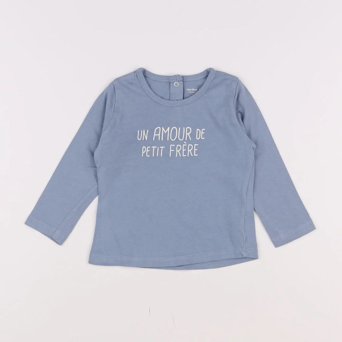 Vertbaudet - tee-shirt bleu, gris - 12 mois