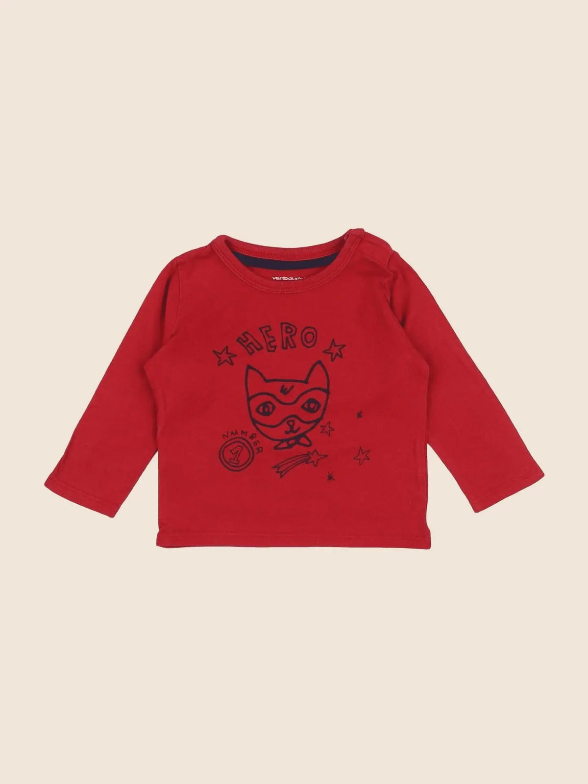 Vertbaudet - tee-shirt rouge - 9 mois