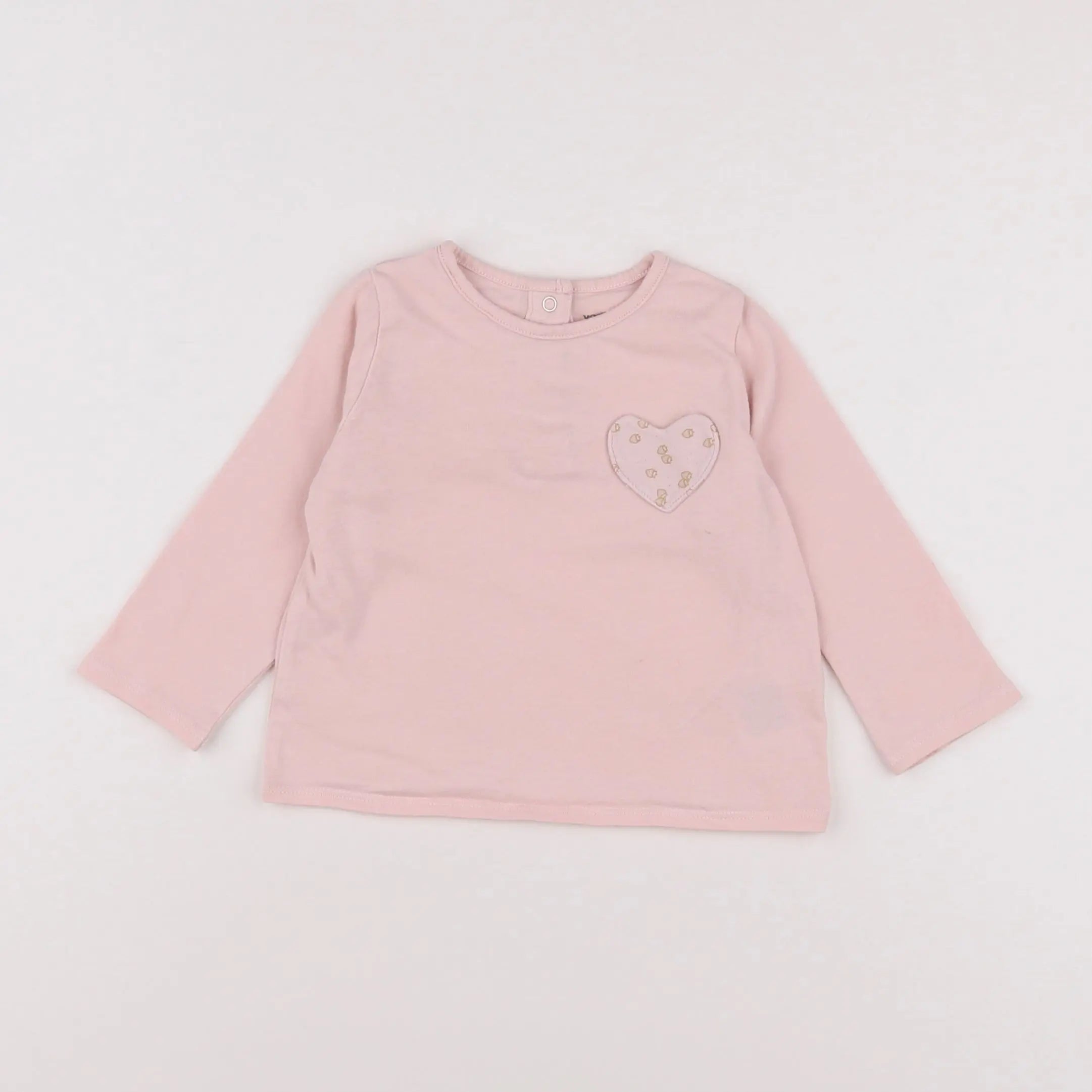 Vertbaudet - tee-shirt rose, or - 12 mois